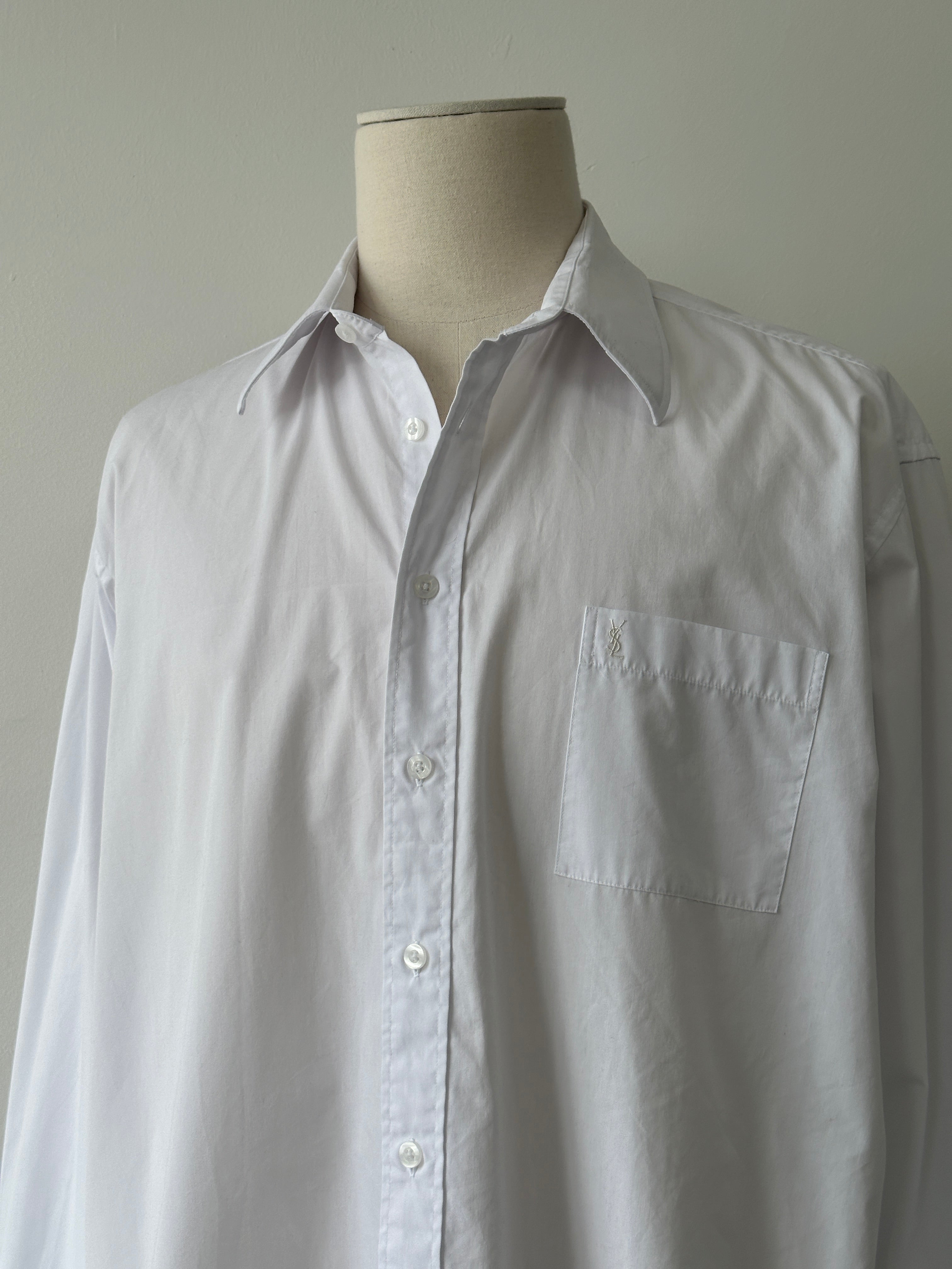 Yves Saint Laurent Pour Homme 2000s Cotton Logo Shirt - XL