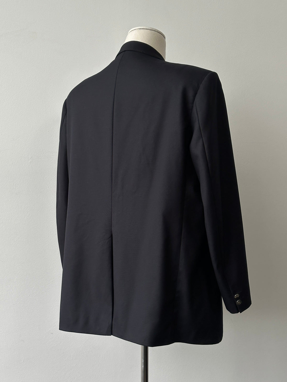Burberry 1980s Pure Wool Bespoke Button Double Breasted Blazer - 46R
