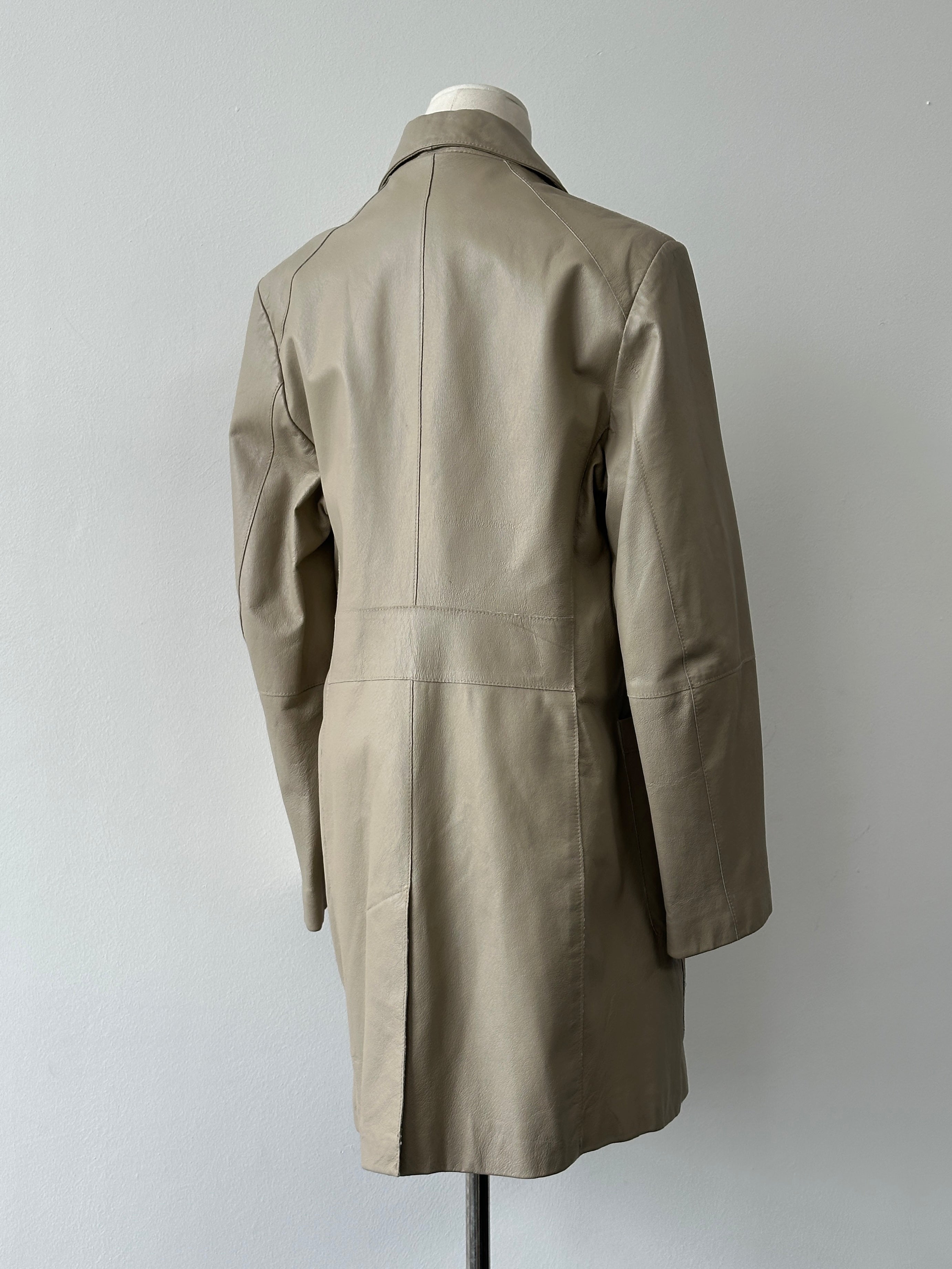 Vintage 1990s Concealed Placket Leather Jacket - M