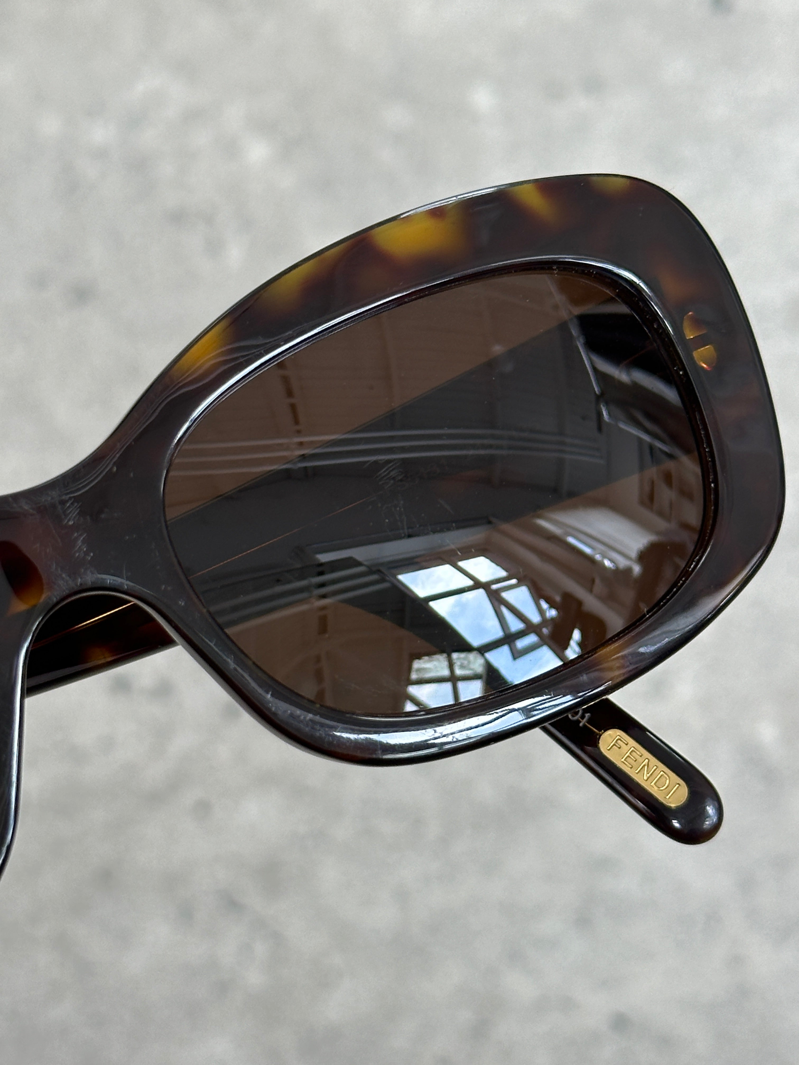 Fendi 2000s Oversized FF Monogram Logo Sunglasses