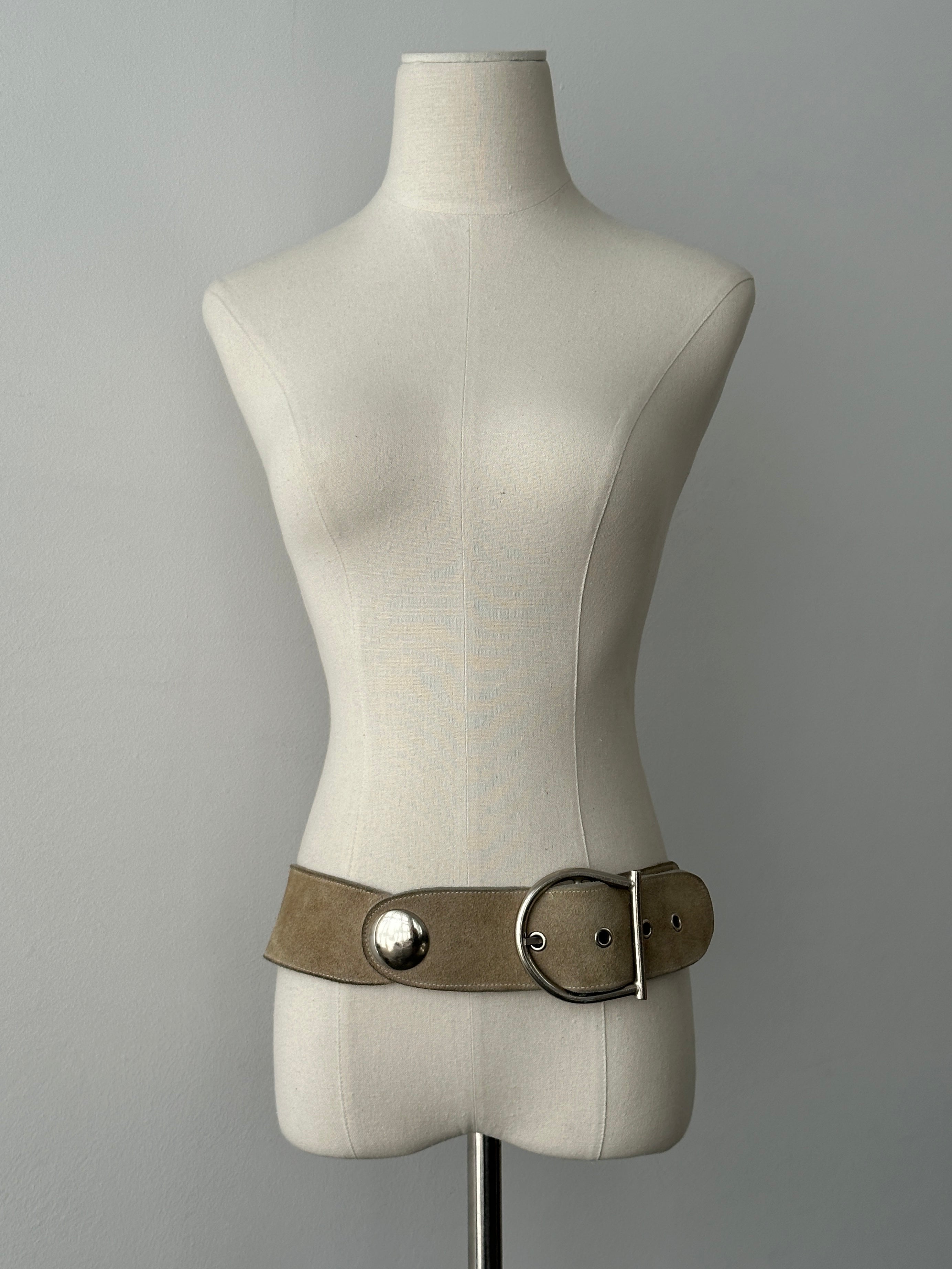 Vintage 1990s Suede Chunky Belt - W30-34