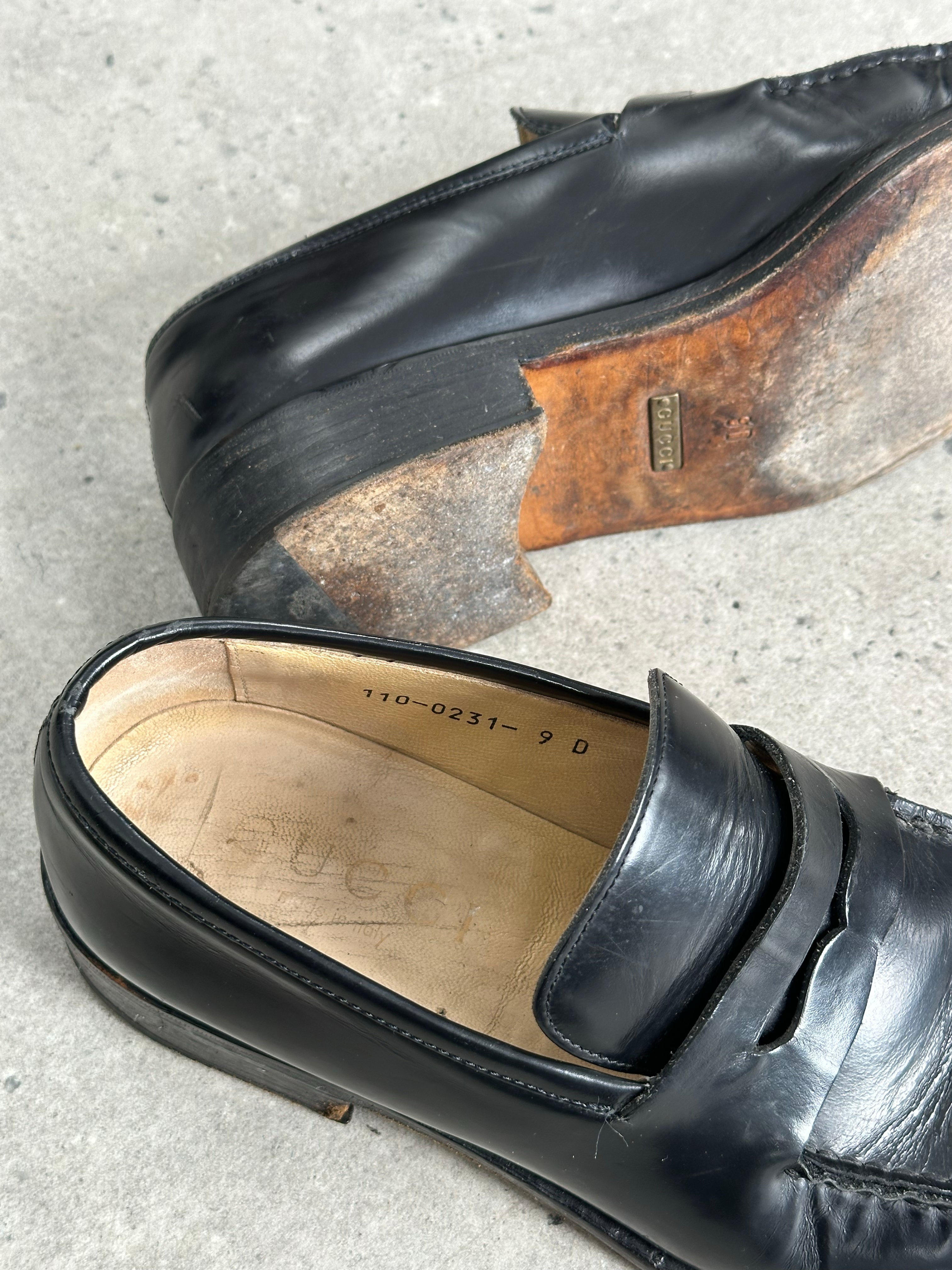 Gucci 2000s Leather Square Toe Loafers -
