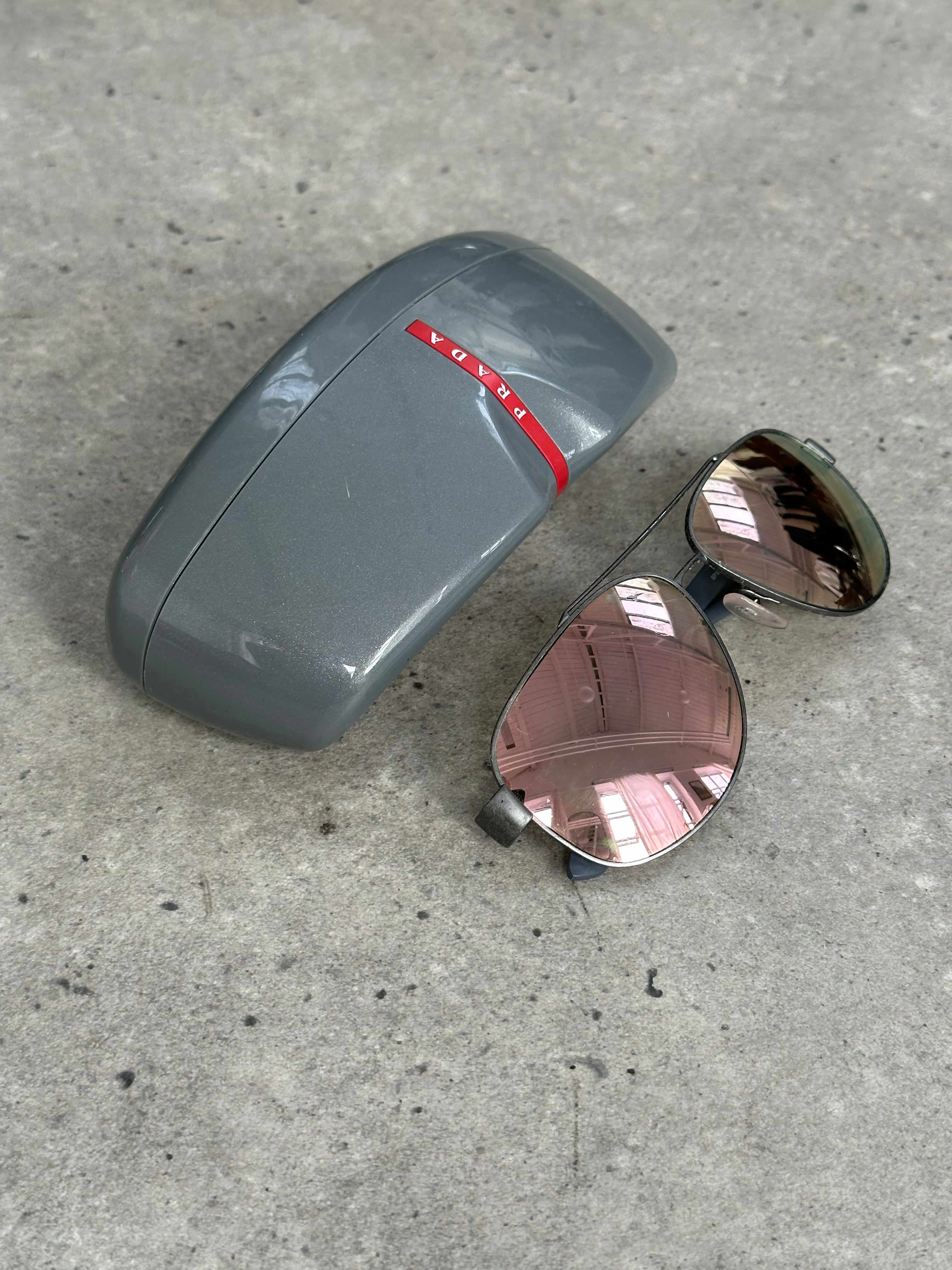 Prada Sport 2000s Aviator Logo Sunglasses