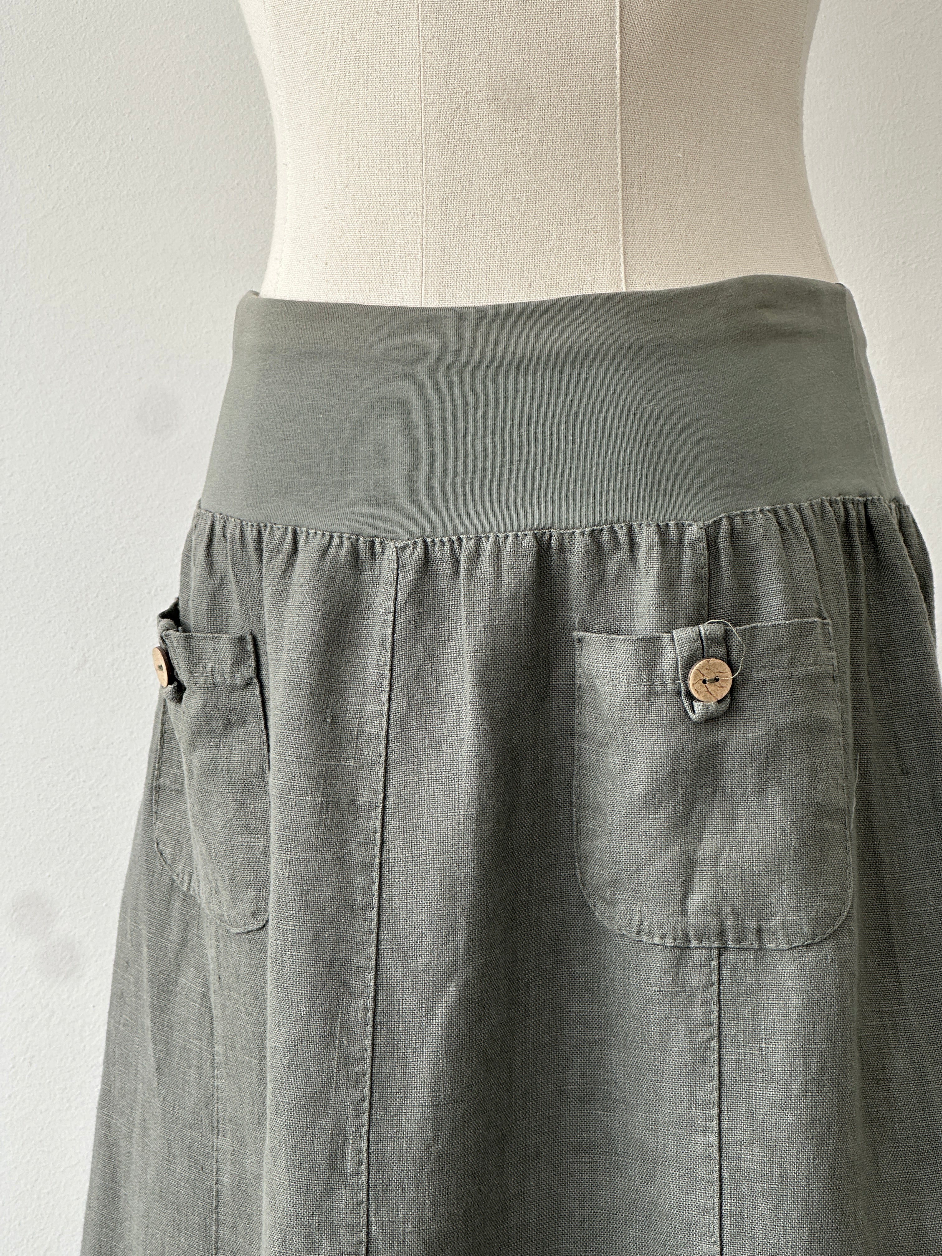 Vintage 1990s Pure Linen Mini Skirt - W28-32