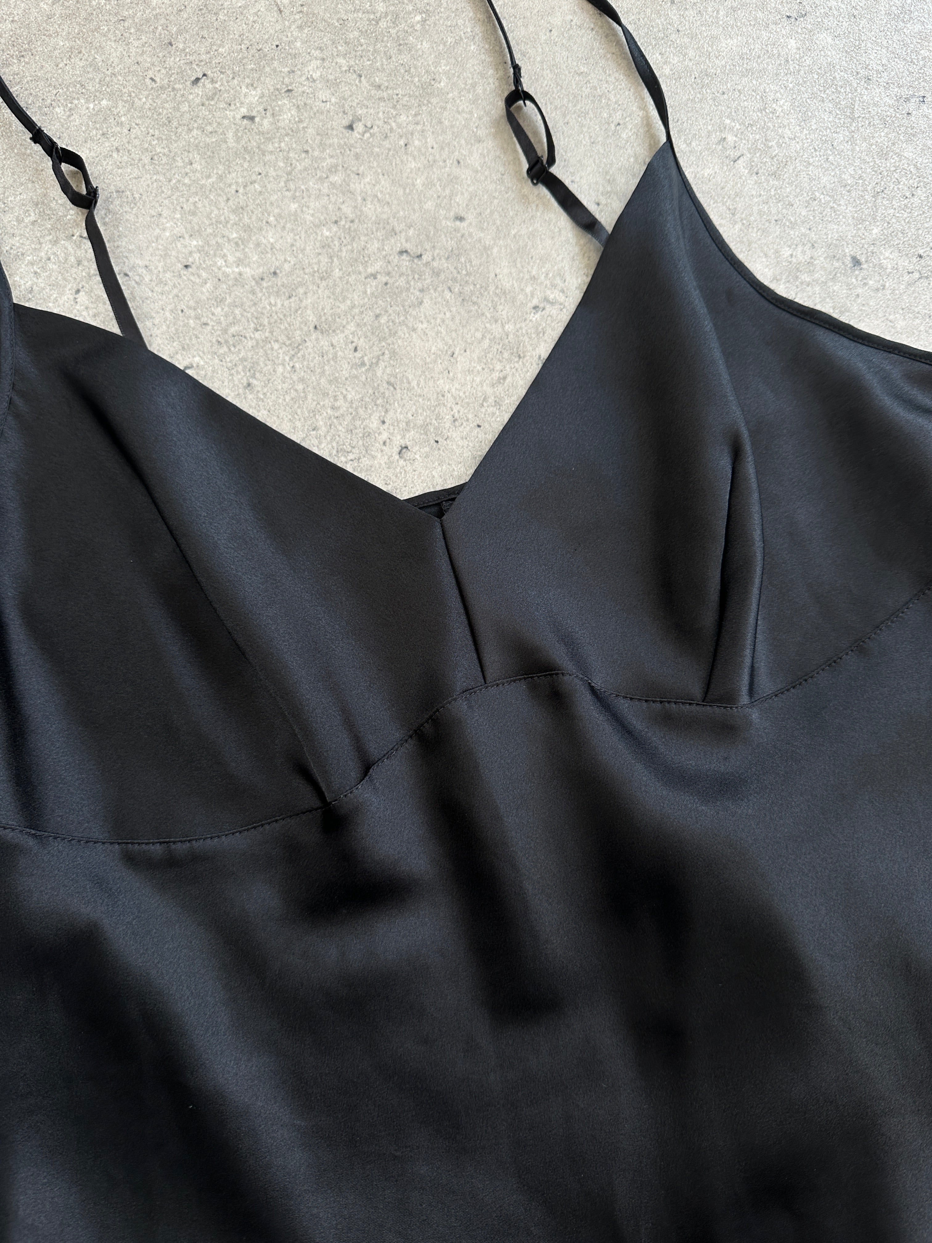 St Michael satin side split slip dress in size M, featuring a smooth fabric and elegant design with a side slit.