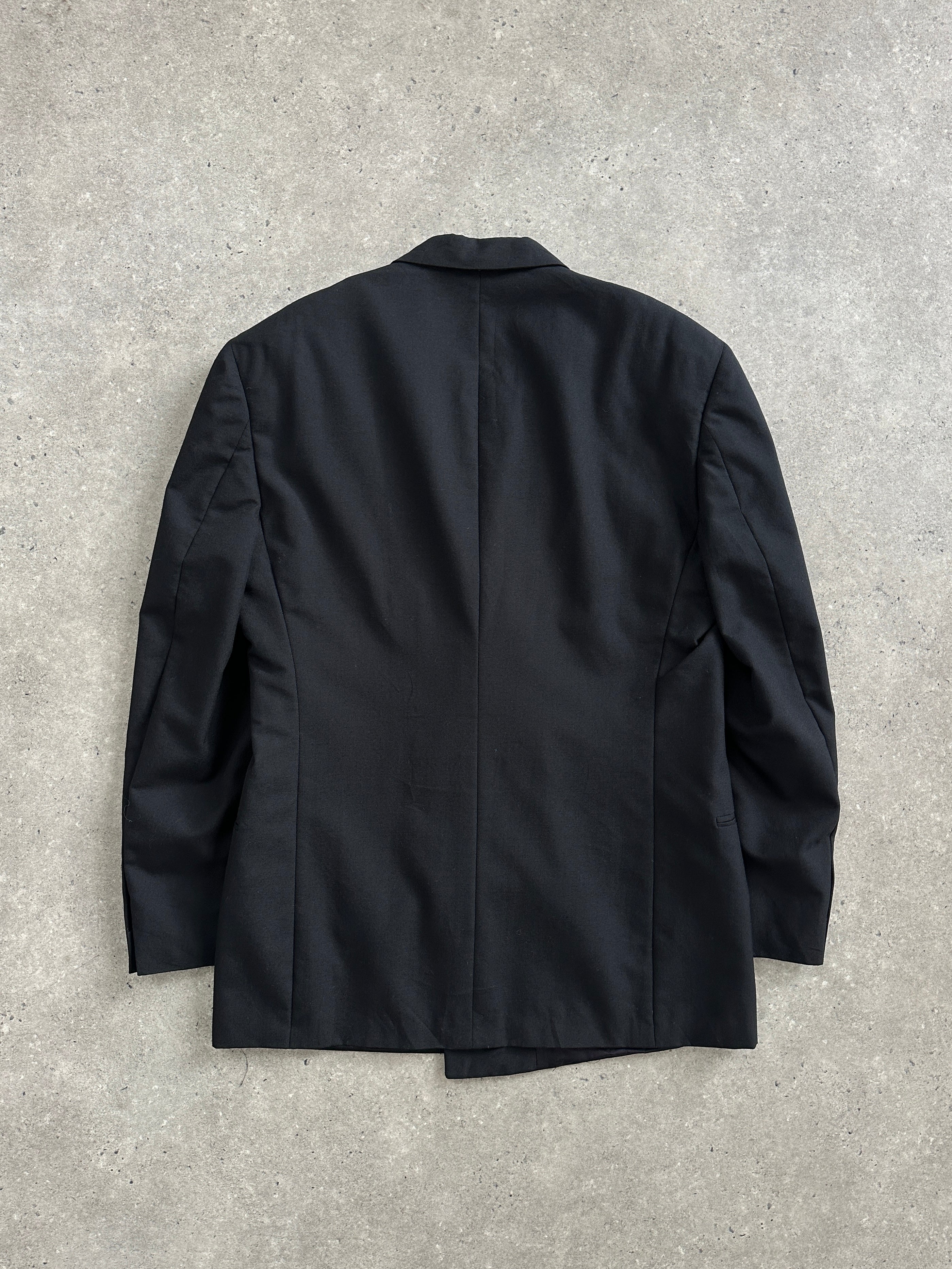 Christian Dior Monsieur 1980s pure wool double-breasted blazer in size L/40R, tailored fit with classic lapel and button details.