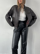 Vintage Moto Leather Bomber Jacket - M - SYLK