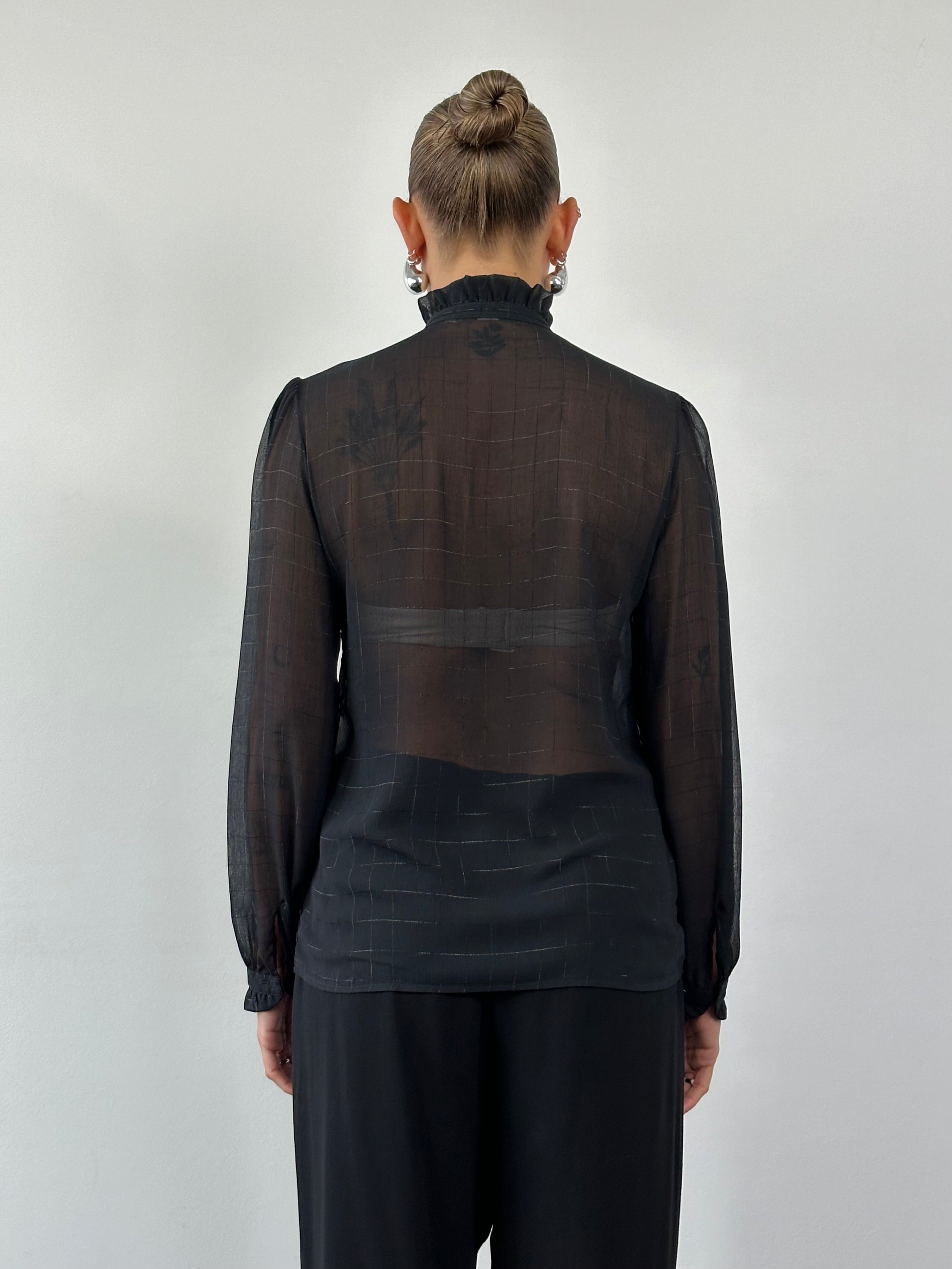 Vintage Sheer Check Shirt in size M, featuring a lightweight, semi-transparent fabric with a classic check pattern.