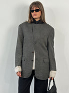 Loro Piana 1990s Wool Cashmere High Neck Blazer - 38R/L - SYLK