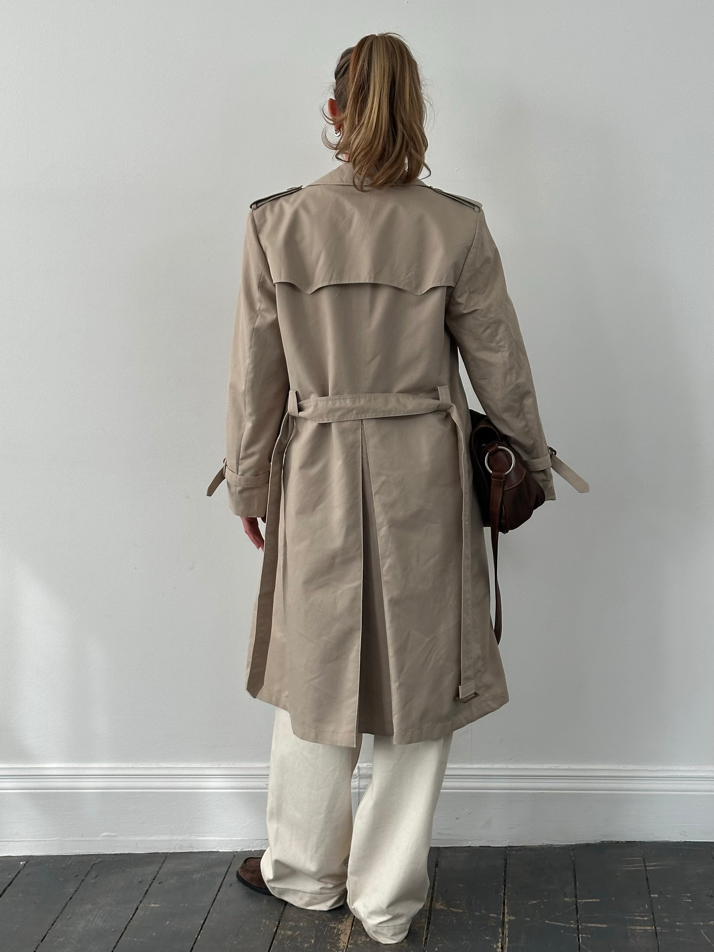 Christian Dior 1980s Cotton Double Breasted Trench Coat - M