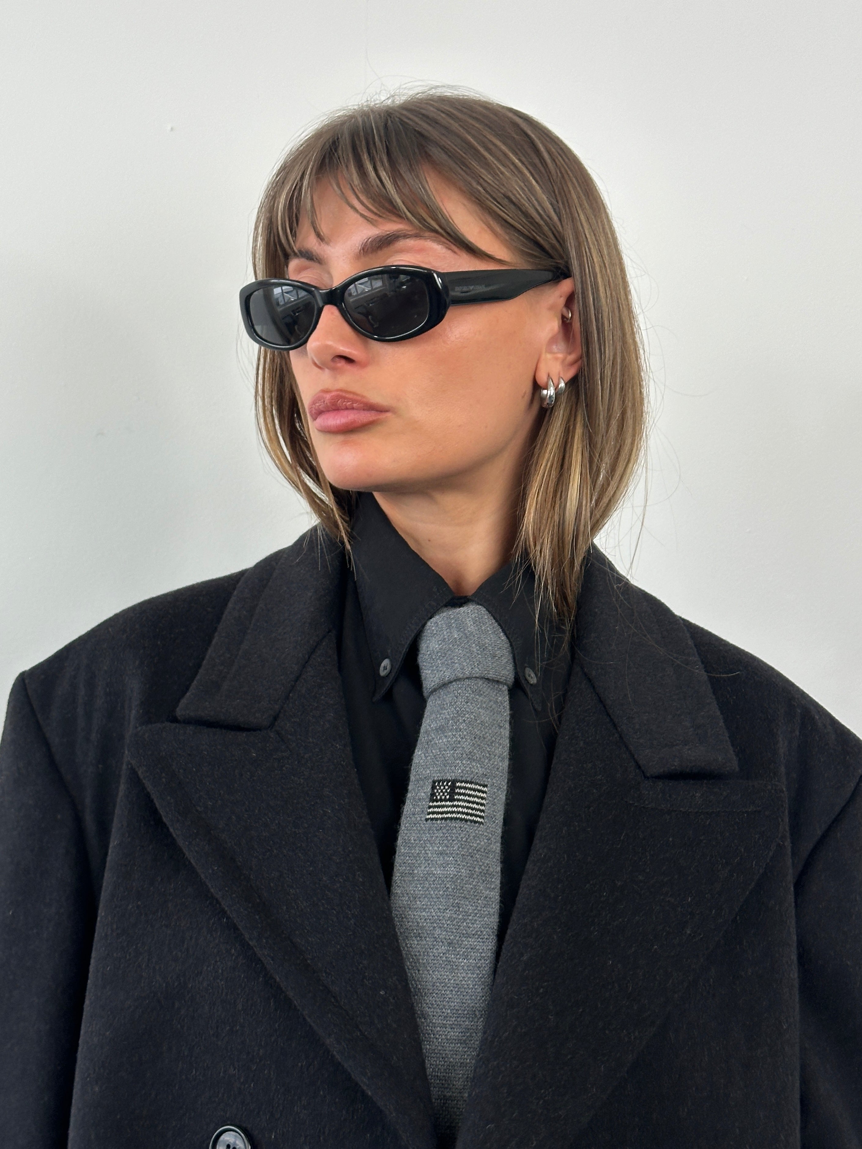 Italian Vintage 1980s Wool Double Breasted Coat - XL - SYLK