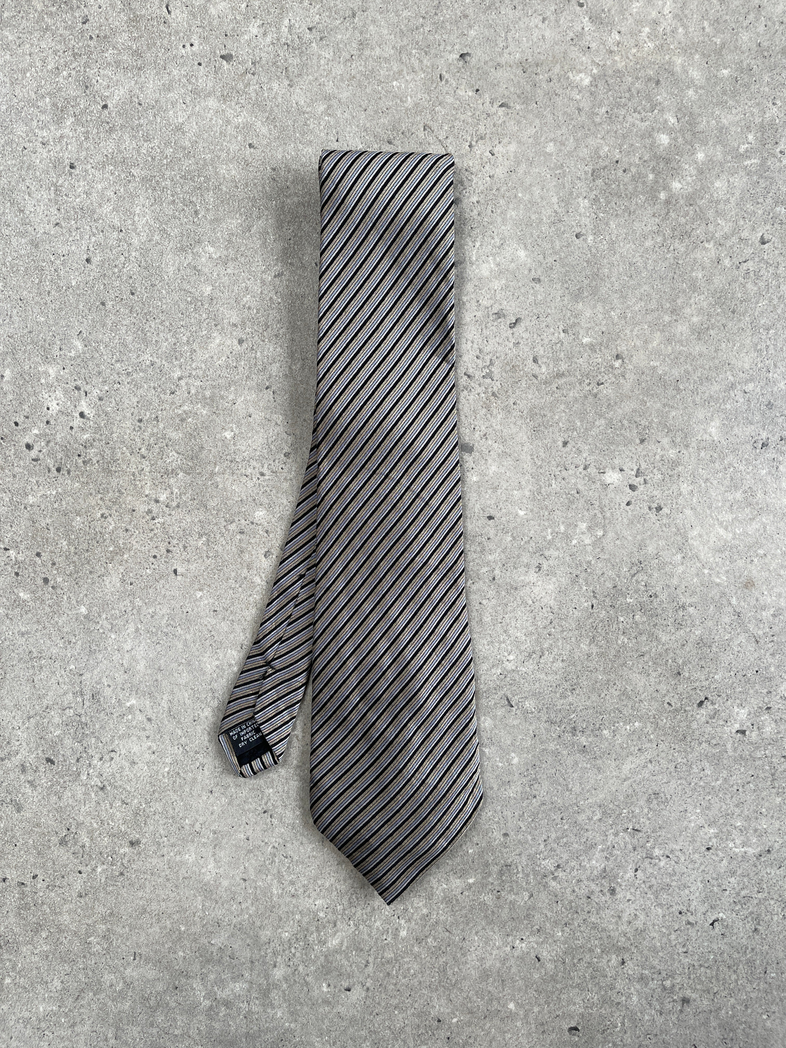 Calvin Klein 1990s Pure Silk Striped Tie