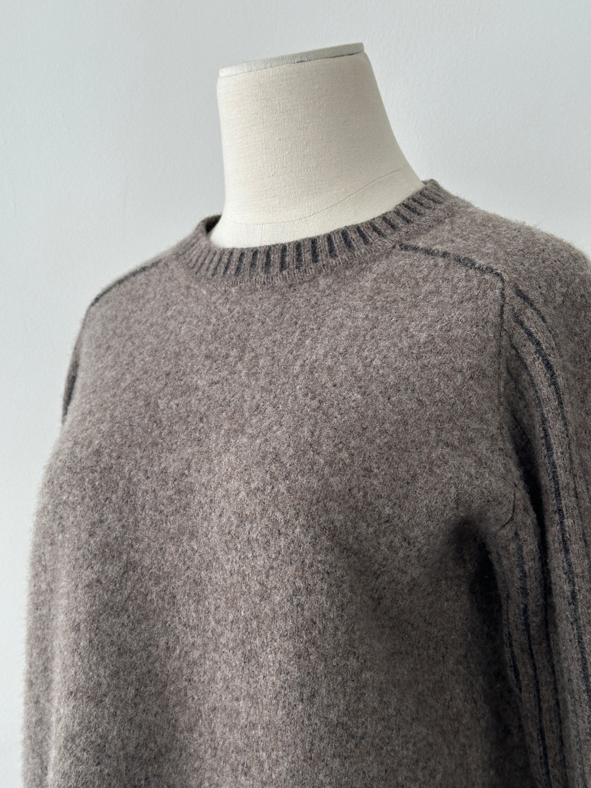 Armani Jeans 1990s Wool Knit Round Collar Jumper - S