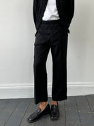 Vintage Pure Wool Tuxedo Straight Leg Trousers - W34 - SYLK