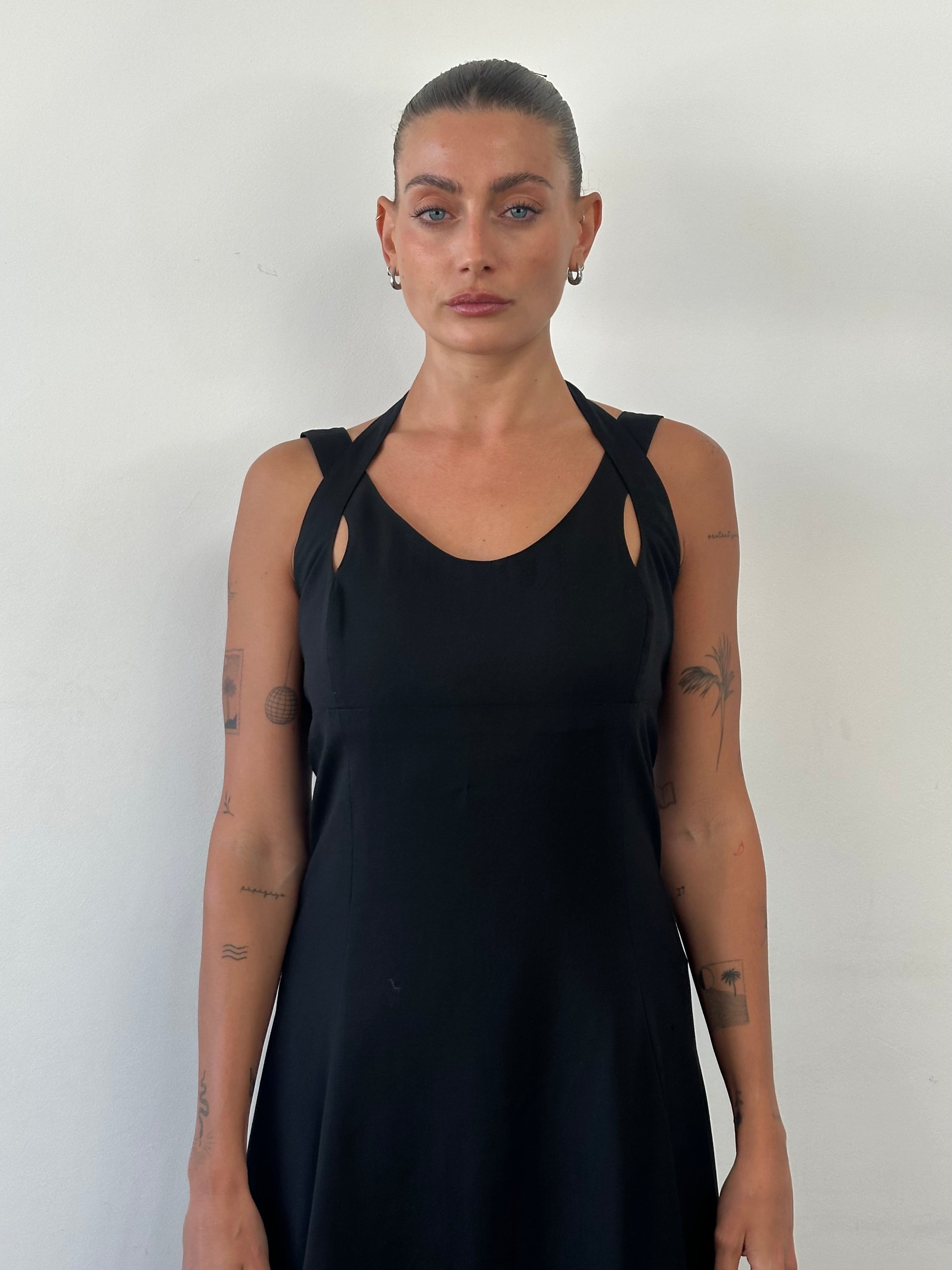 Vintage Double Strap A-Line Maxi Dress - M - SYLK