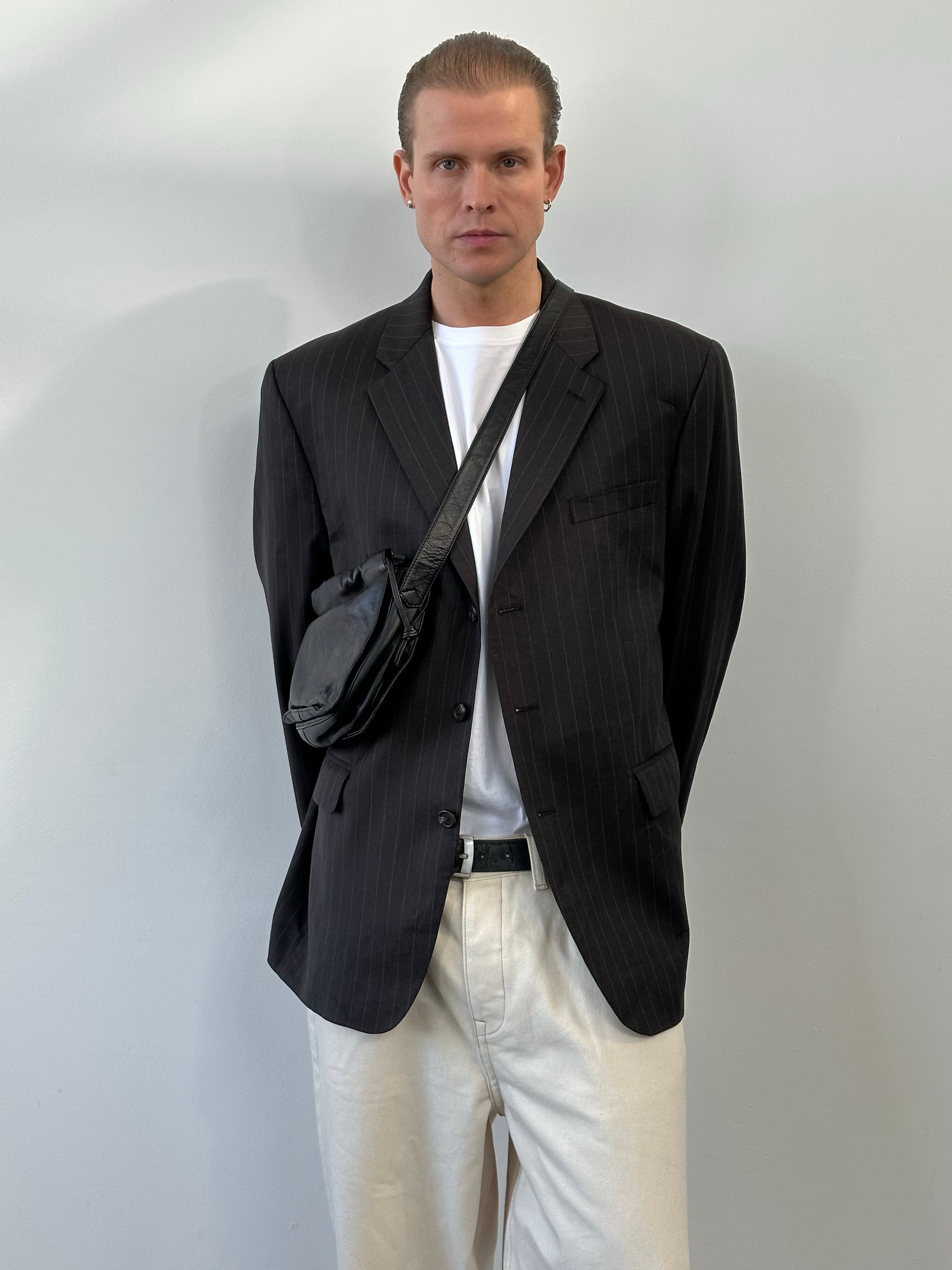 Ralph Lauren 1990s Pure Wool Striped Blazer - 44R
