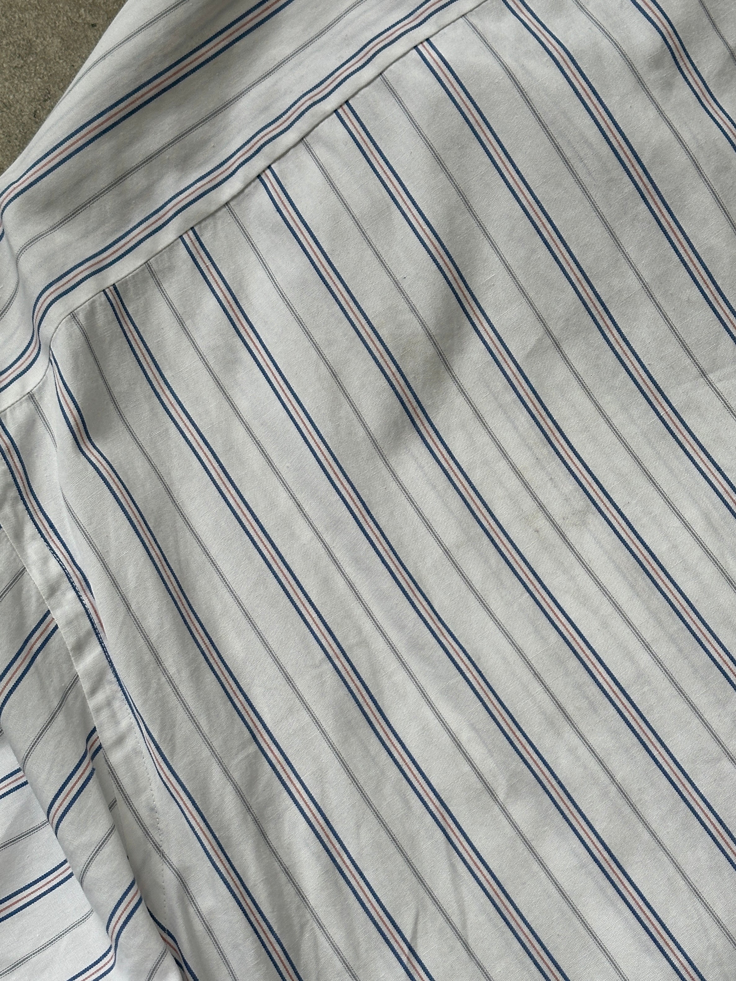 Christian Dior 1980s stripe cotton logo shirt, men's size L, featuring classic design and signature Dior branding.