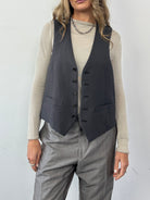 Vintage Pure Wool Tailored Waistcoat - L - SYLK