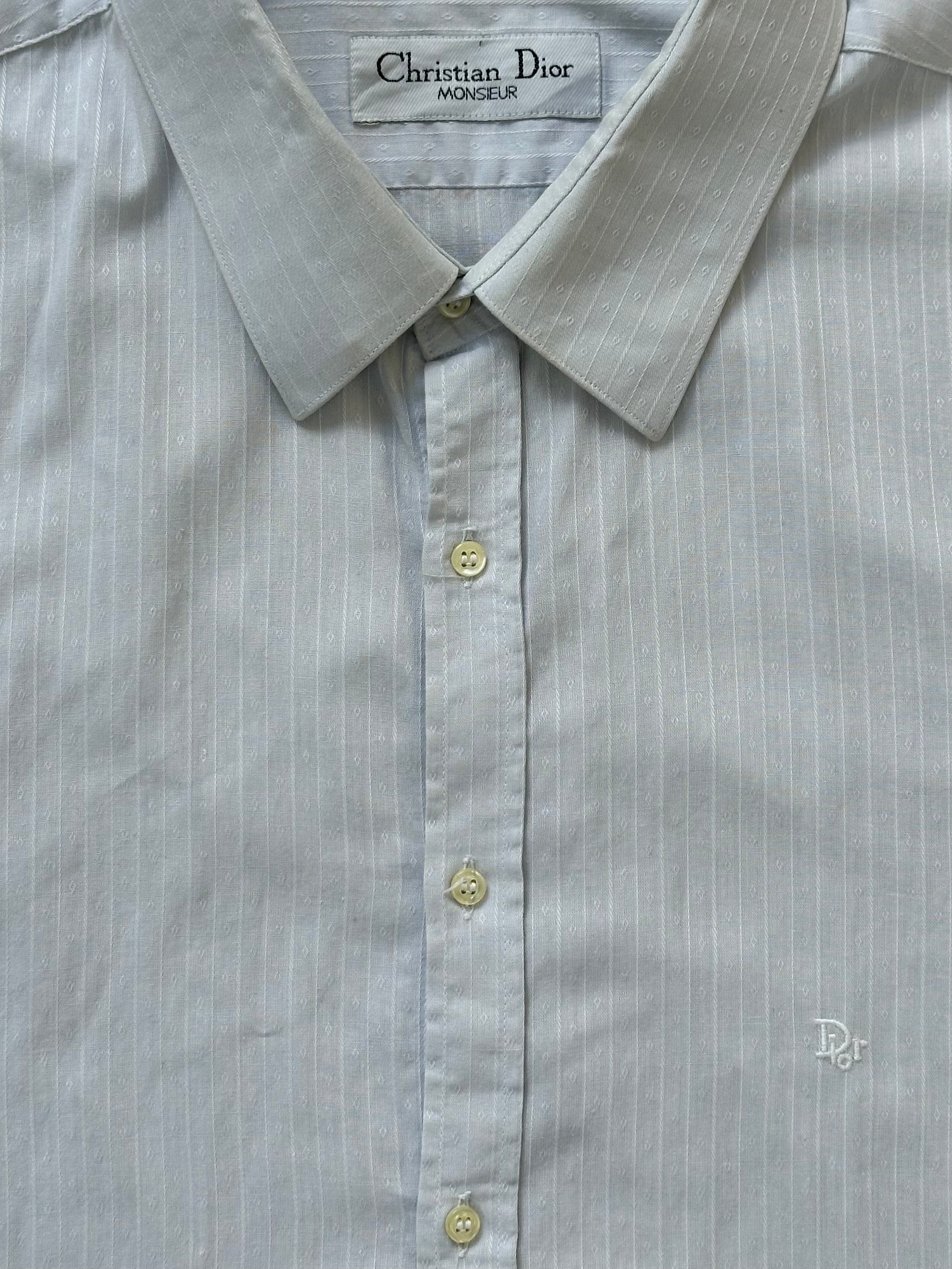 Christian Dior Monsieur 1990s pure cotton logo shirt in size L/XL, featuring classic design and Dior branding.