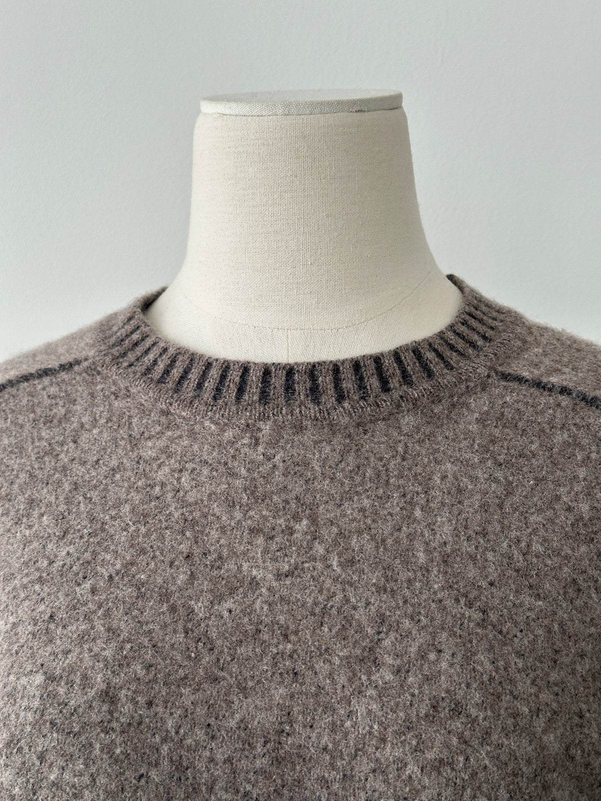 Armani Jeans 1990s Wool Knit Round Collar Jumper - S
