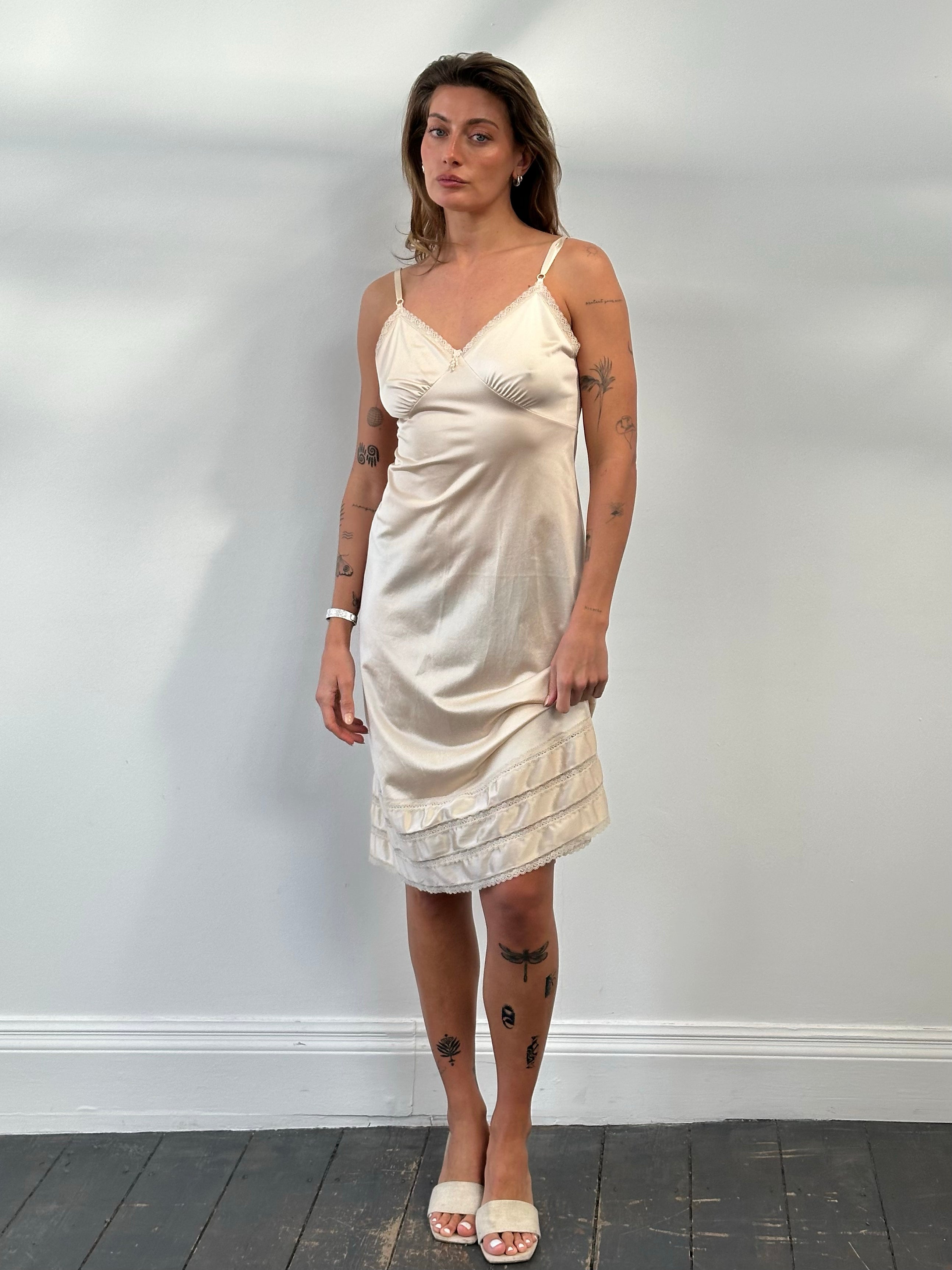 Vintage 1990s Lace Slip Dress - M