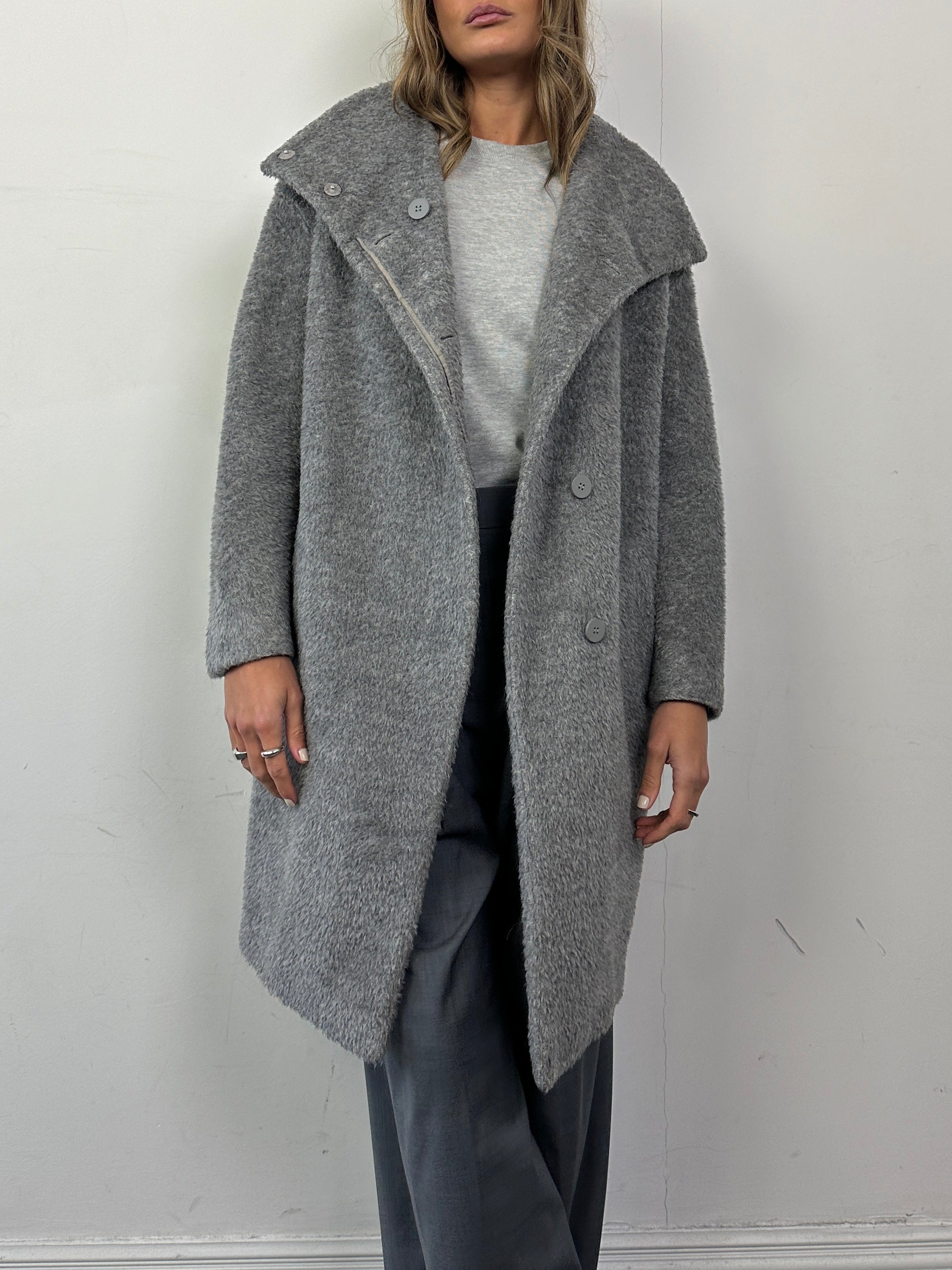 Max Mara Alpaca Virgin Wool Funnel Neck Coat - S/M - SYLK