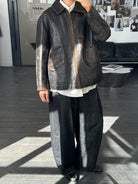 Italian Vintage 1990s Distressed Leather Jacket - L/XL - SYLK
