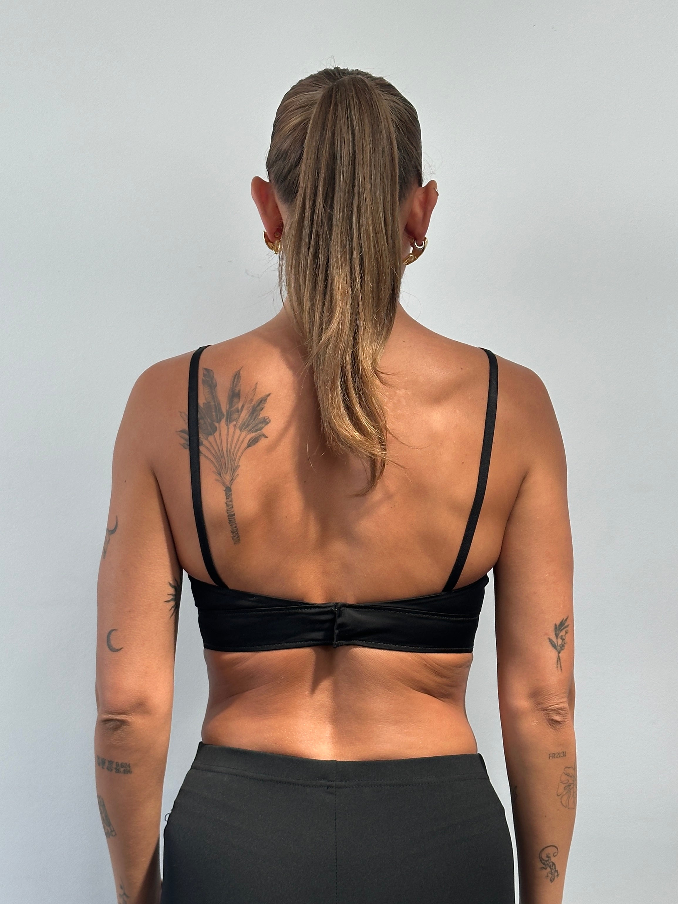 Italian vintage cotton bralette top by Vintage, front view showing soft fabric, delicate design, and comfortable fit.