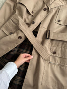 Vintage Cotton Single Breasted Belted Trench Coat - XL - SYLK