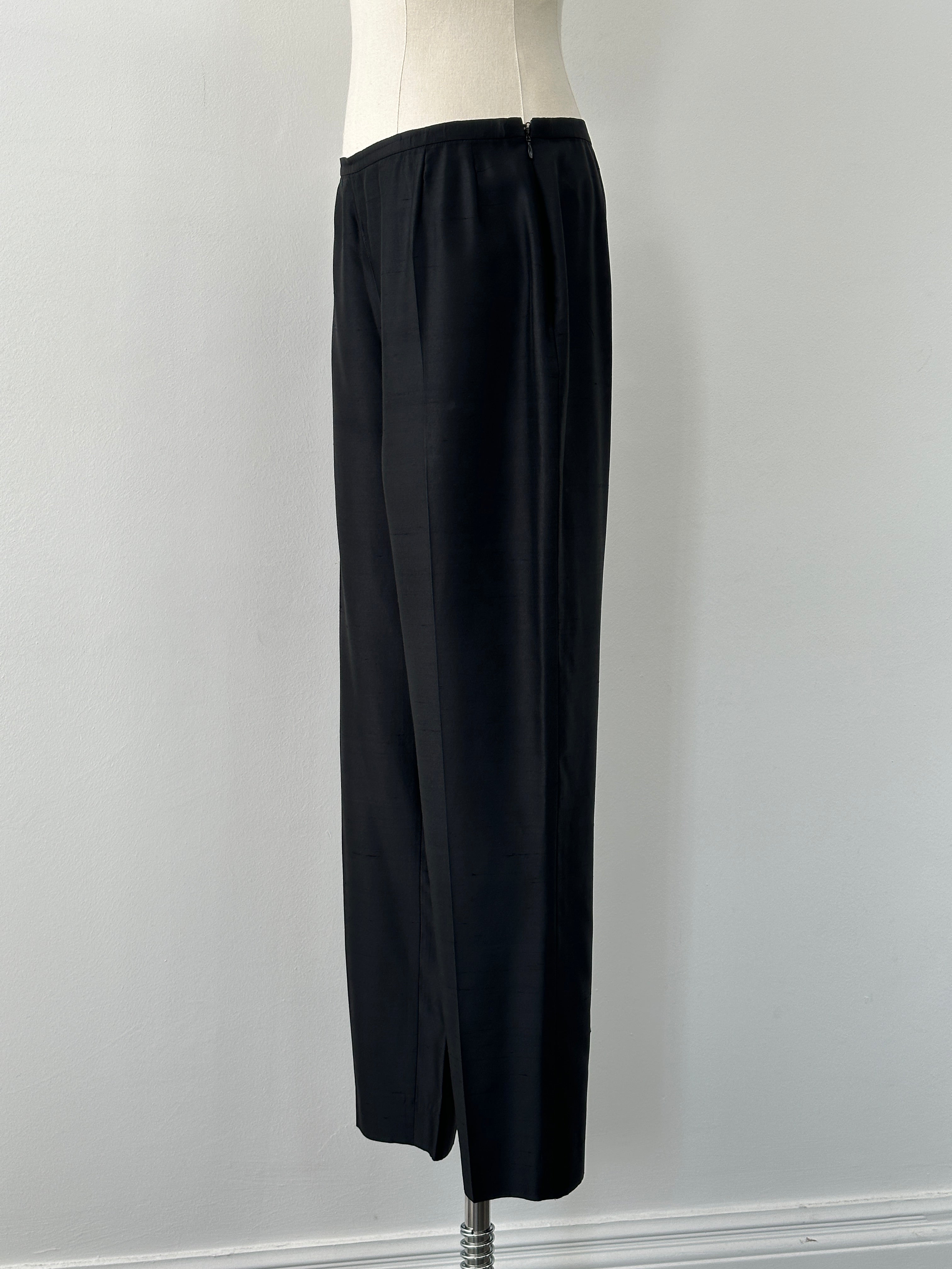 Max Mara 1990s Silk Straight Leg Trousers - W28