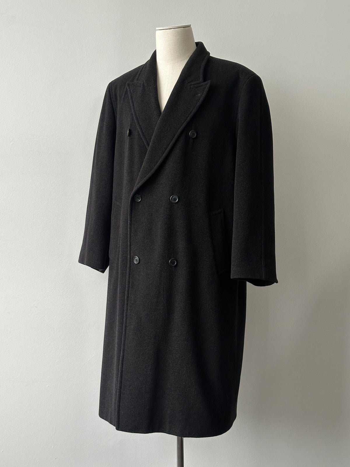 Vintage 1990s Pure Wool Double Breasted Coat - XL