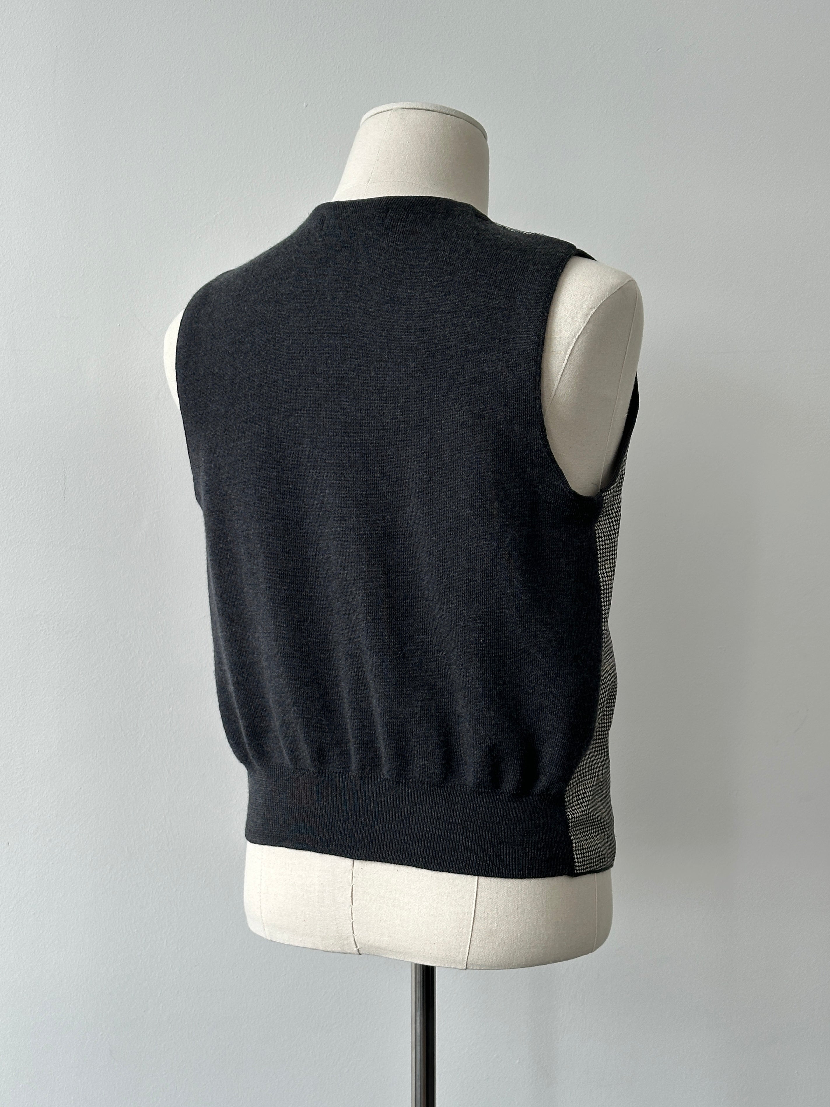Yves Saint Laurent Pour Homme 1990s Wool Check Waistcoat - S-M