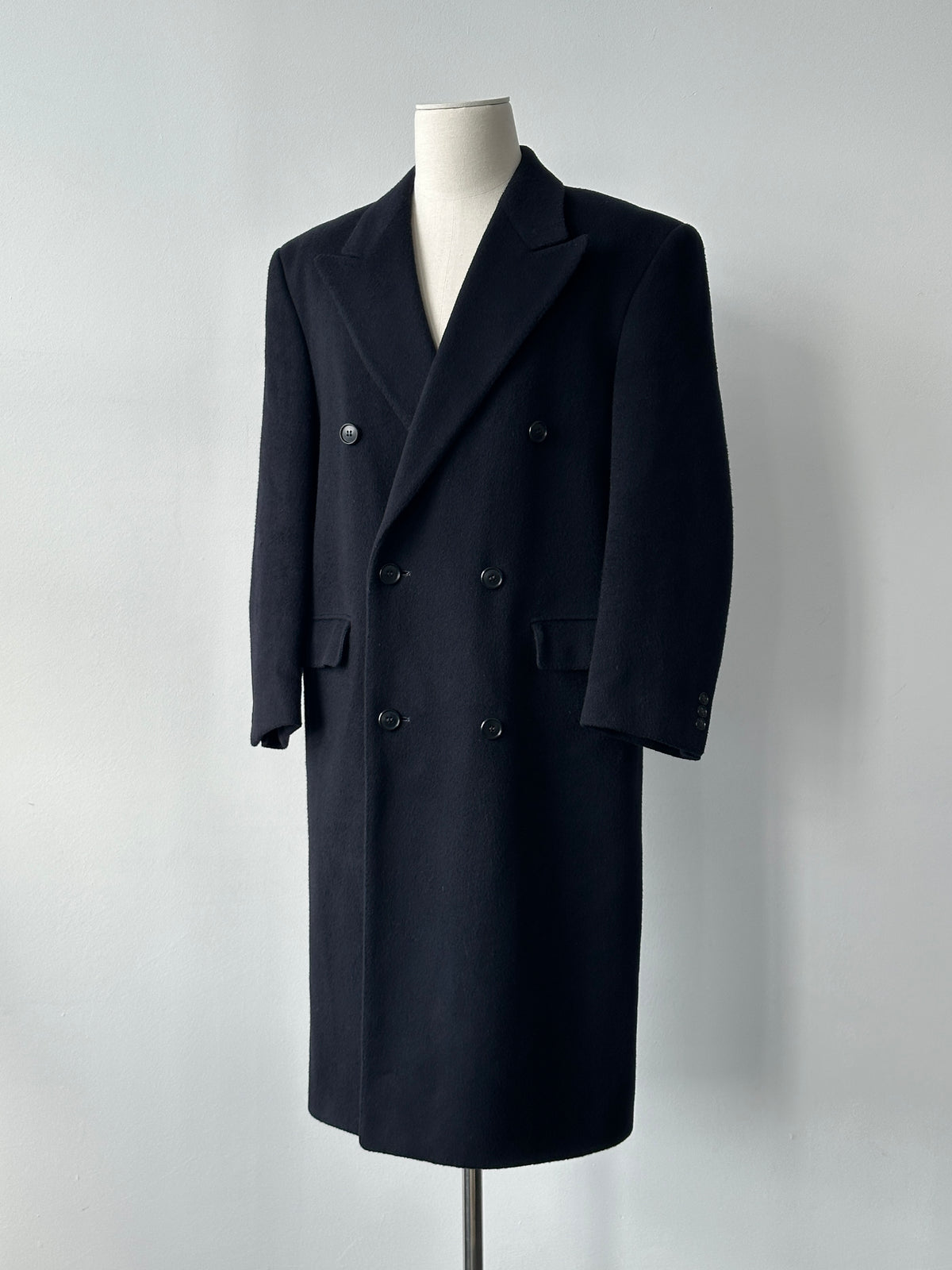 Vintage 1990s Wool Cashmere Double Breasted Coat - L