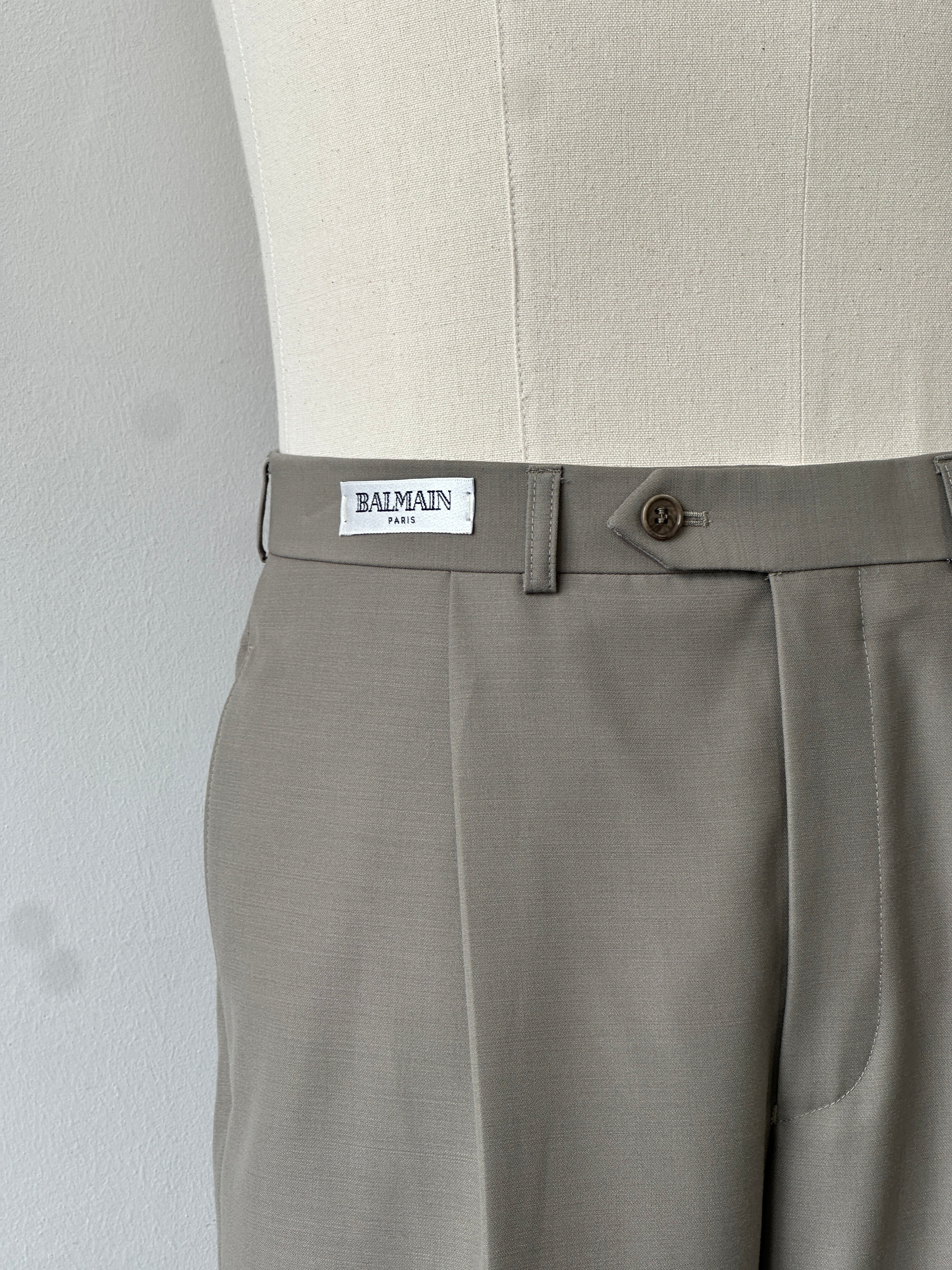 Balmain 2000s Wool Straight Leg Trousers - W32