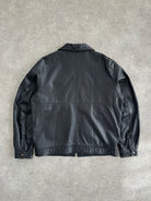 Vintage 1990s Minimal Leather Jacket - L/XL - SYLK