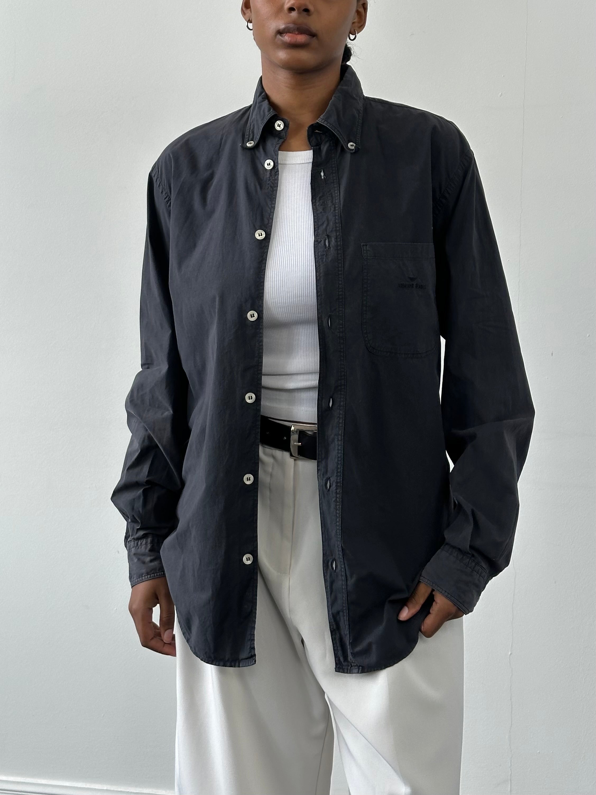 Armani Jeans 2000s Cotton Logo Shirt - M/L - SYLK