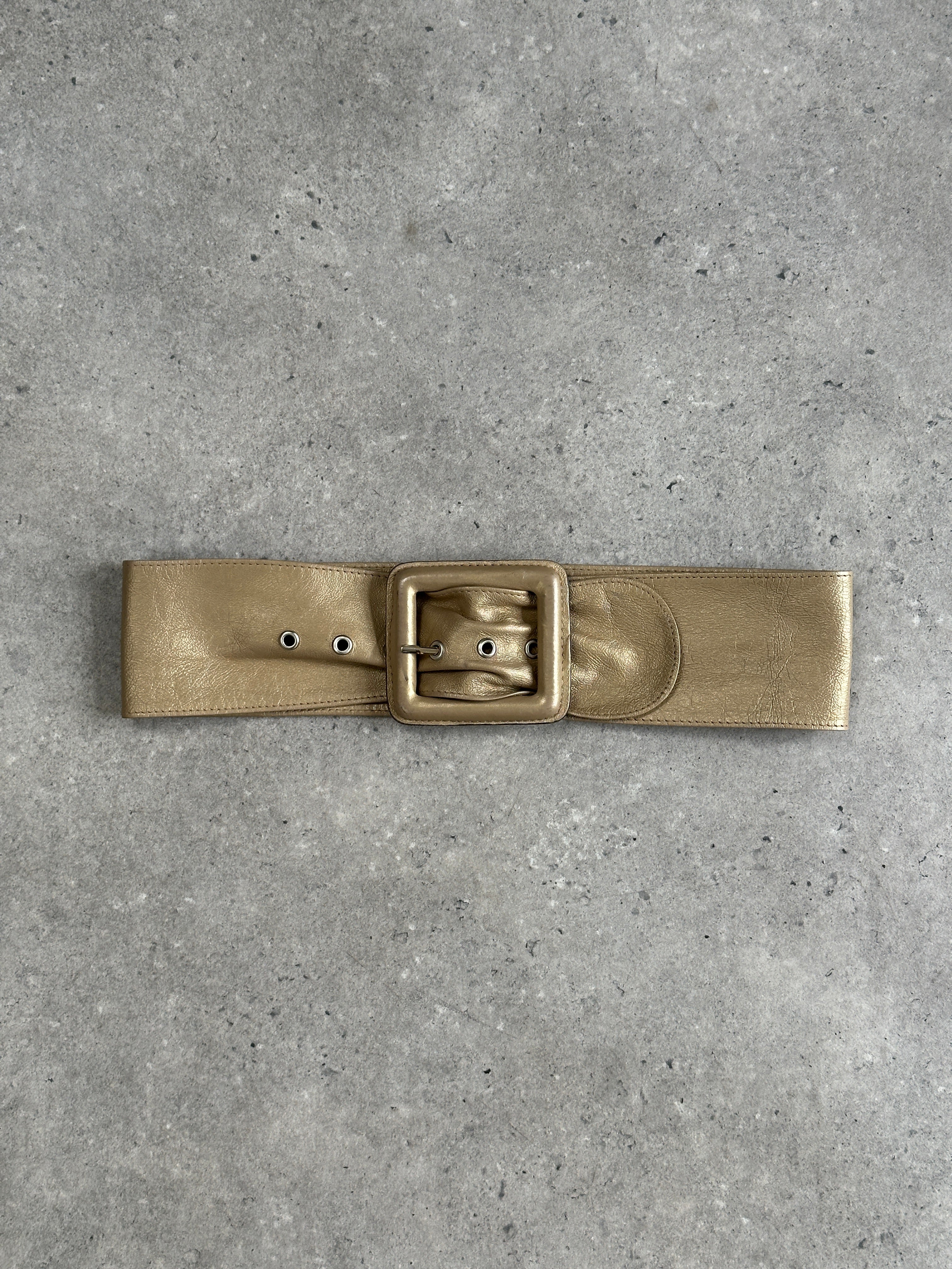Vintage 1990s Leather Chunky Belt - W25-30