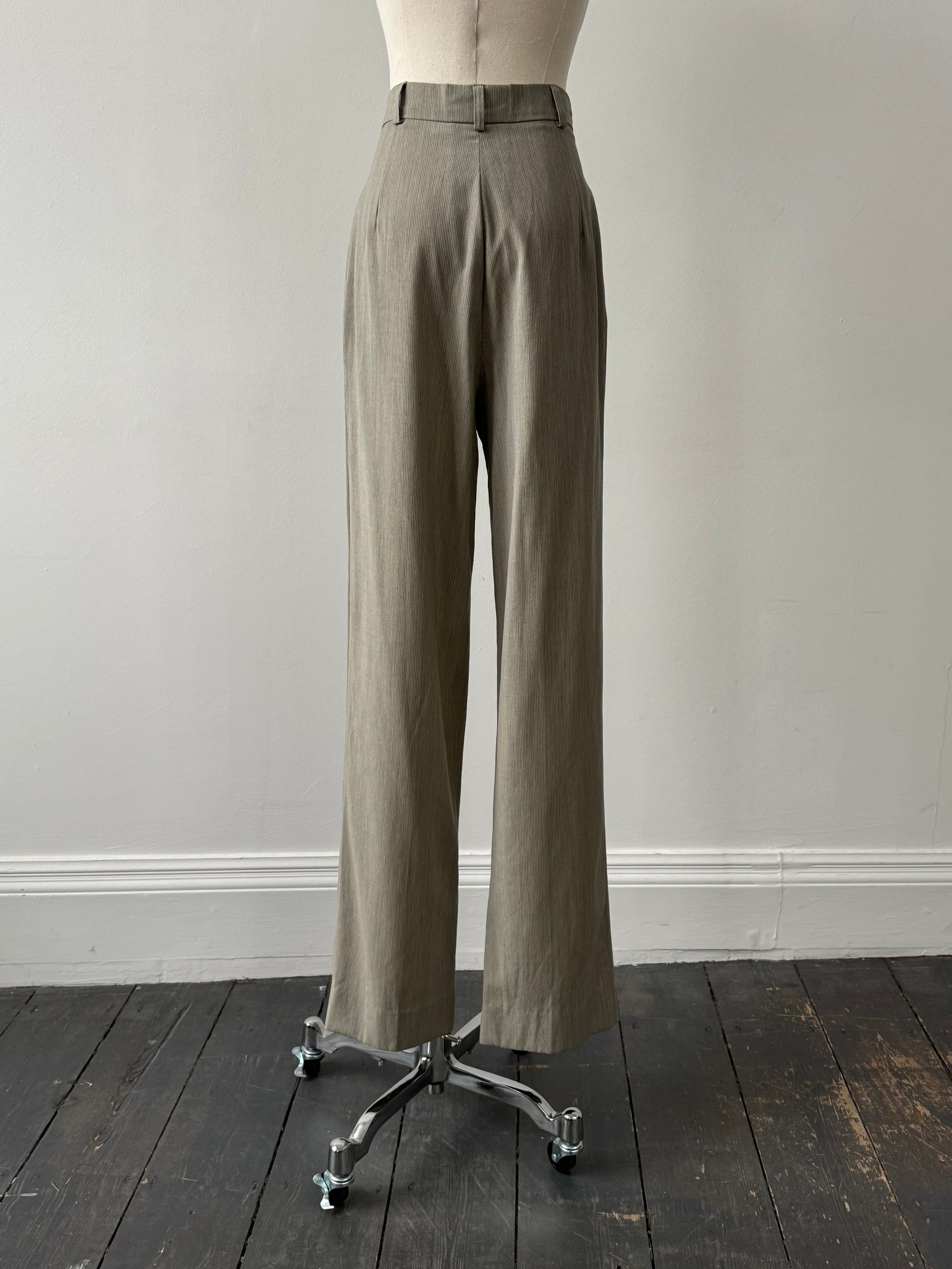 Max Mara 1990s Pure Wool High Waisted Straight Leg Trousers - W24 - SYLK