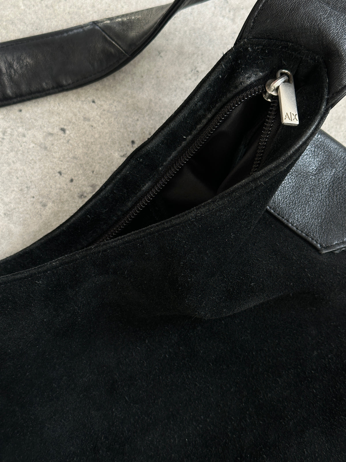Armani Exchange 2000s Suede Leather Shoulder Bag