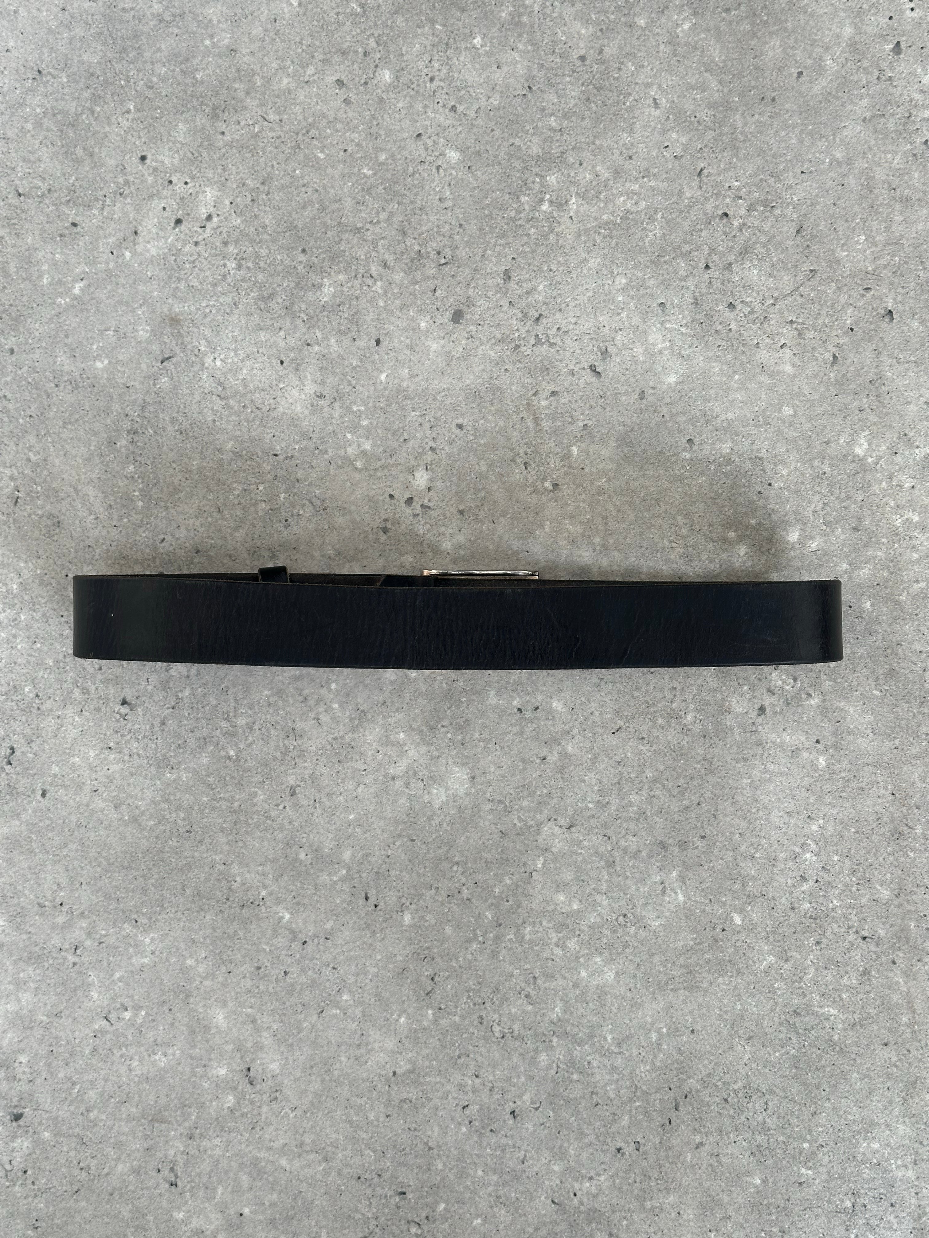 Armani Jeans 1990s Logo Buckle Leather Belt - W24-32