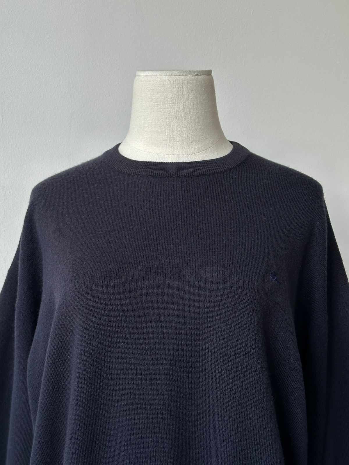 Burberrys 1990s Merino Wool Logo Jumper - M