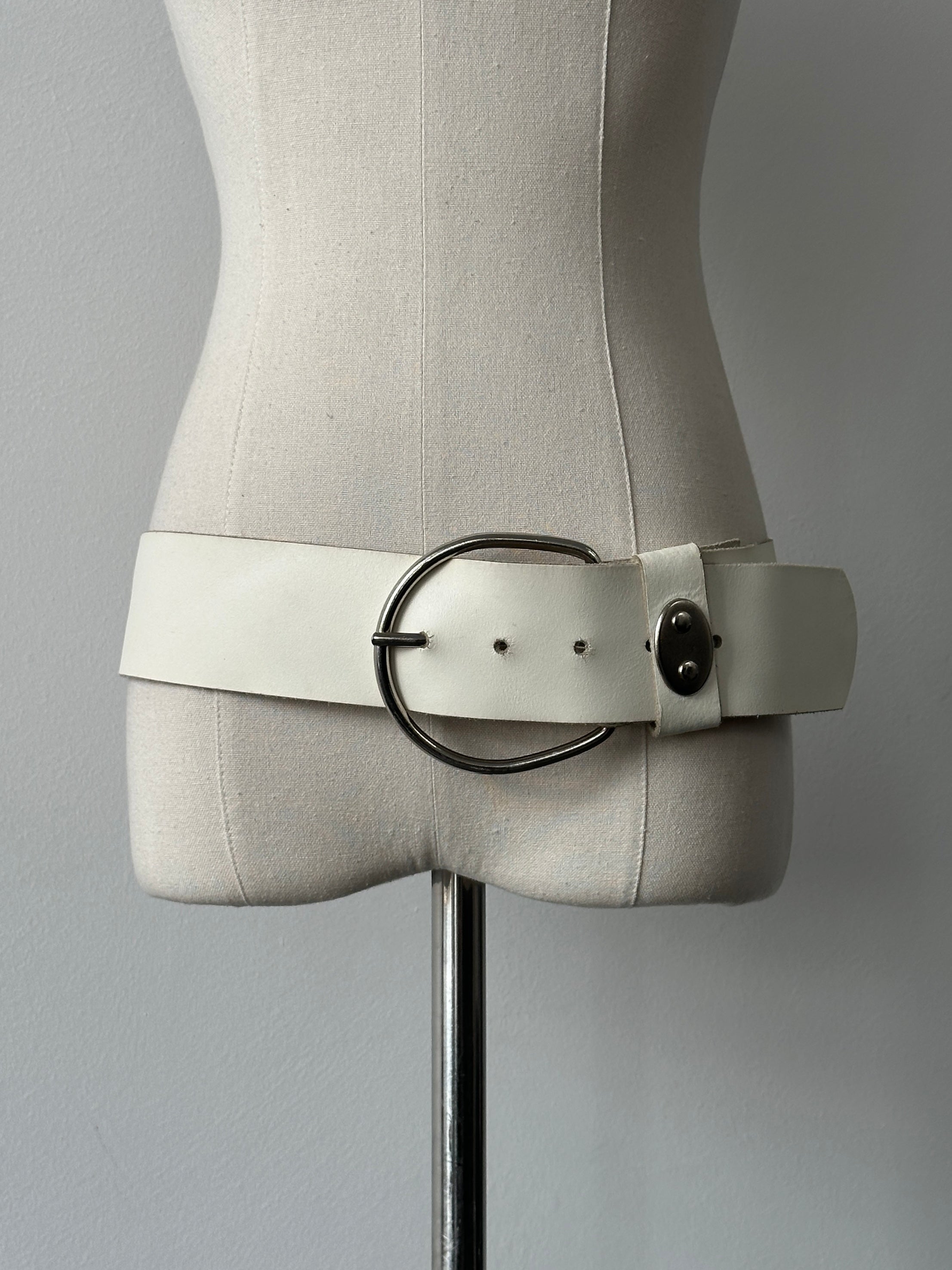 Vintage 1990s Leather Chunky Belt - W30-34