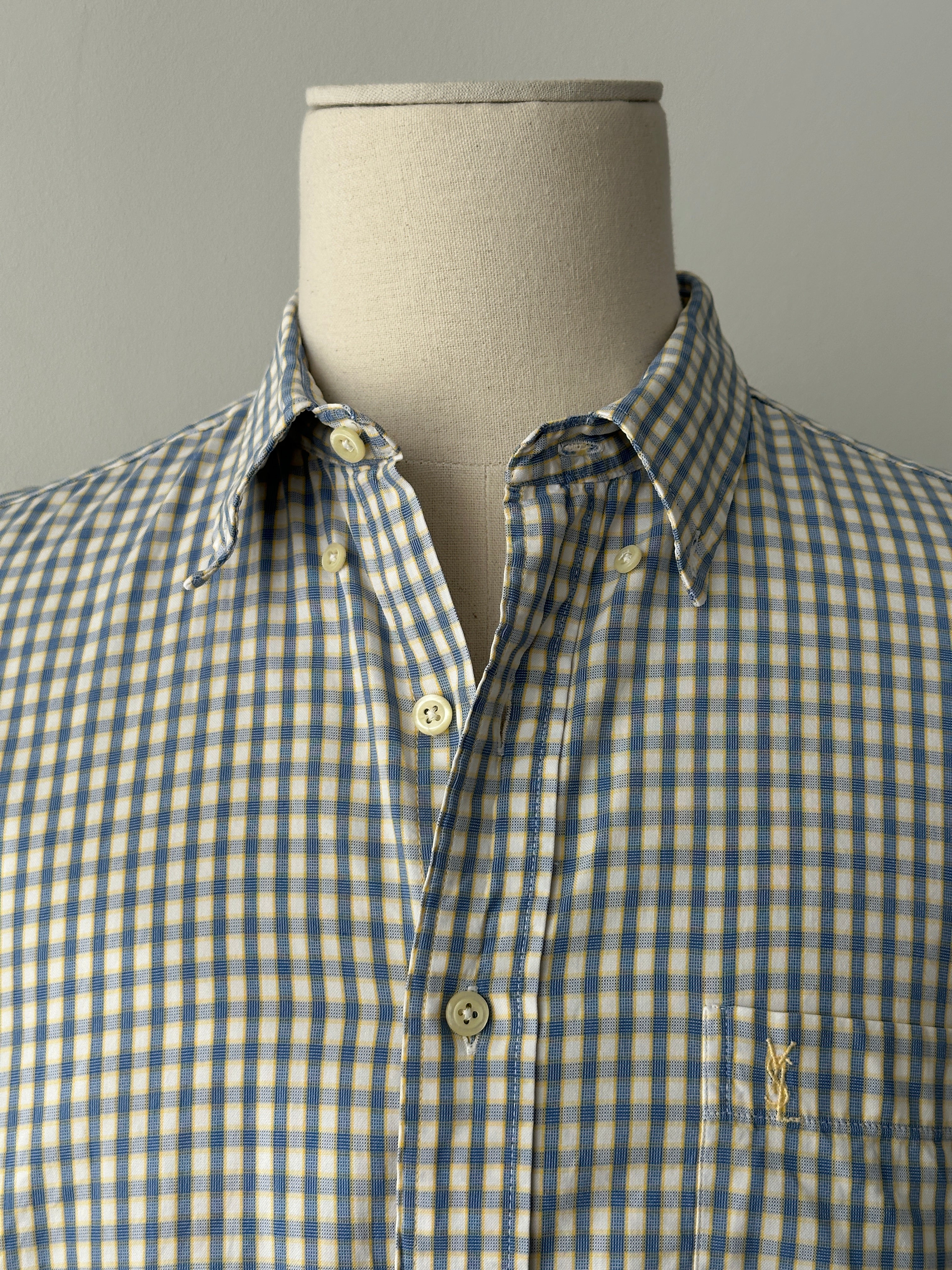 Yves Saint Laurent Pour Homme 1990s Check Short Sleeve Shirt - XXL