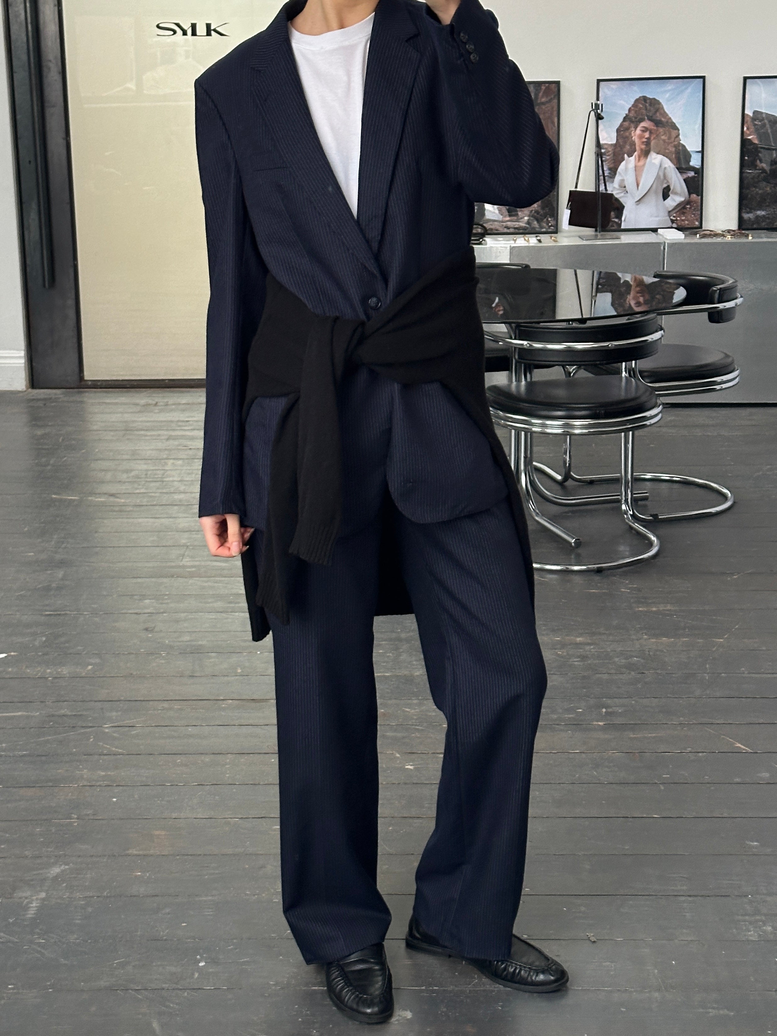 Vintage 1990s Pinstripe Pure Wool Suit - 40R/W28 - SYLK