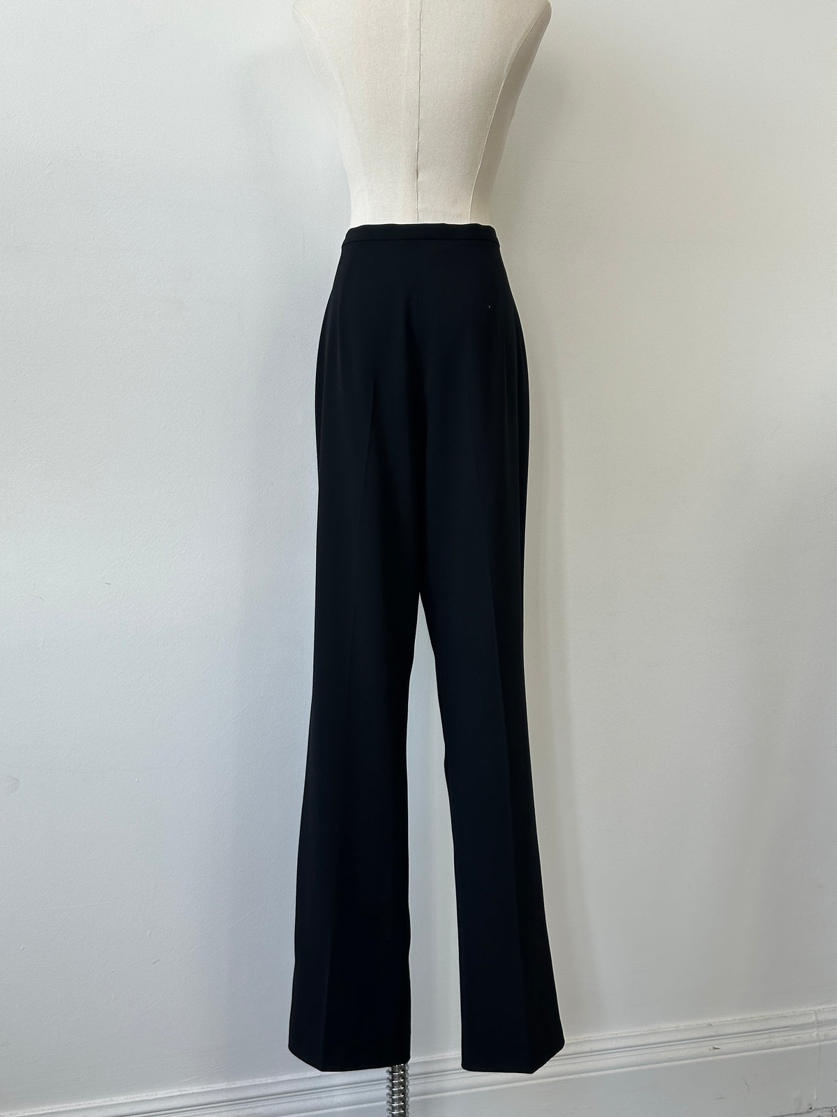 Max Mara 1990s Pure Wool Straight Leg Trouser - W28