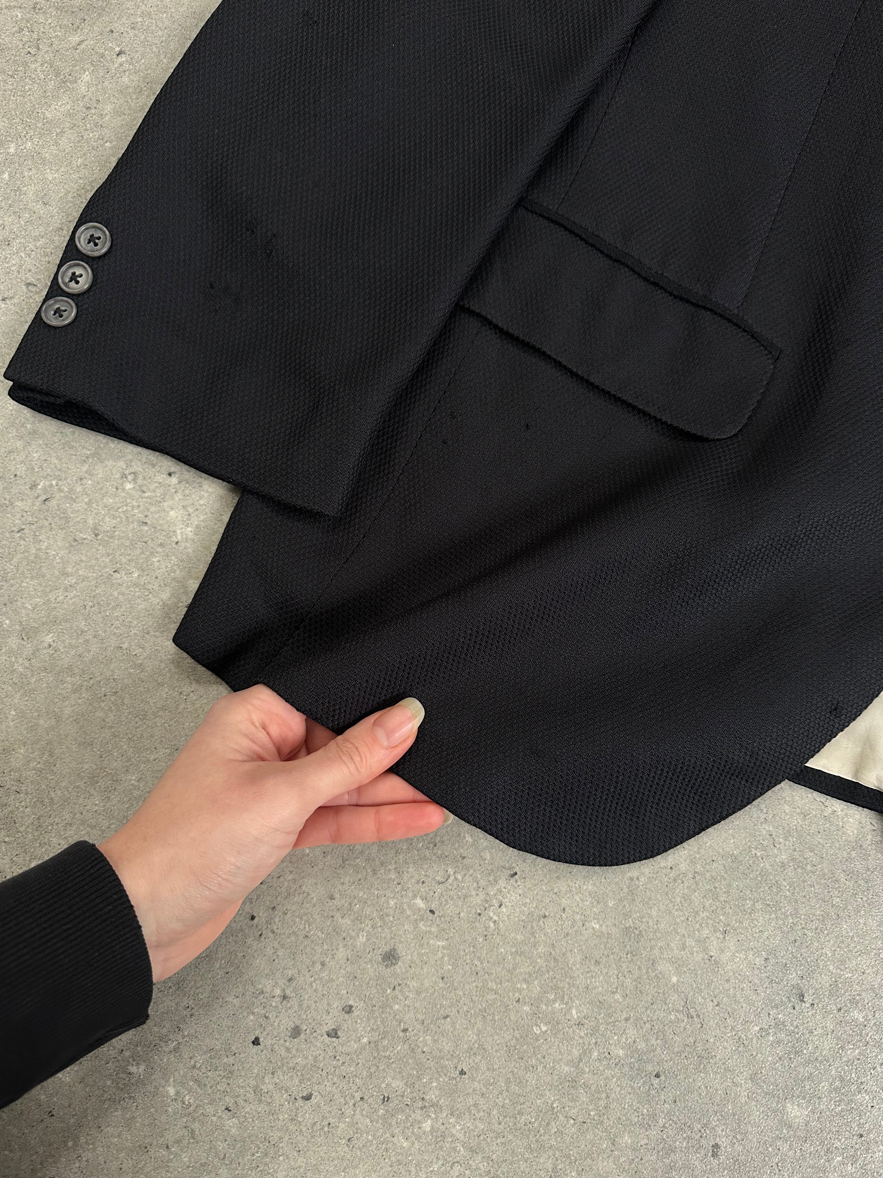 Burberry 1990s pure silk single-breasted blazer in size 46R/XL, featuring a classic tailored fit and signature check lining.