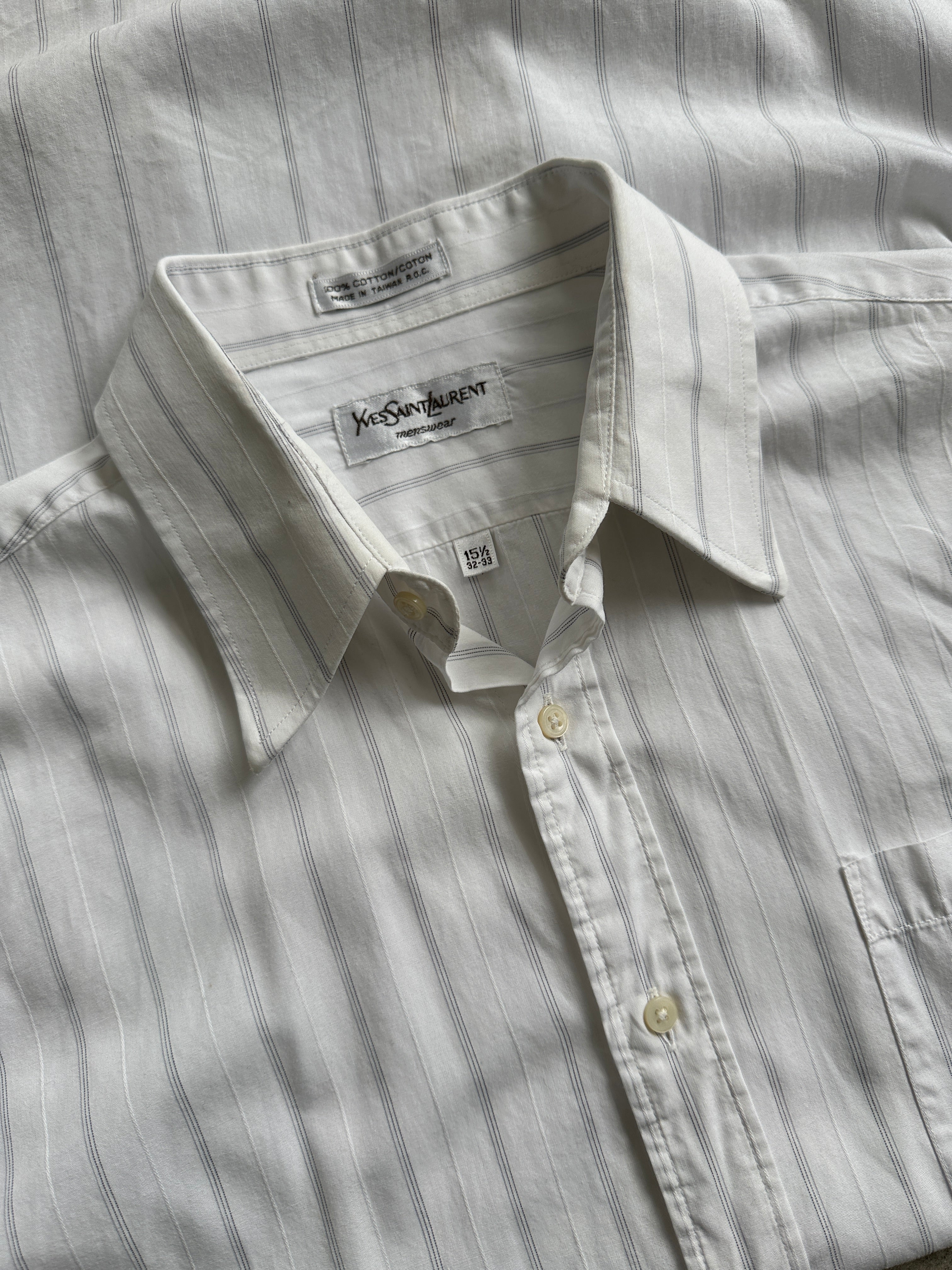 Yves Saint Laurent Pinstripe Pure Cotton Shirt - M - SYLK