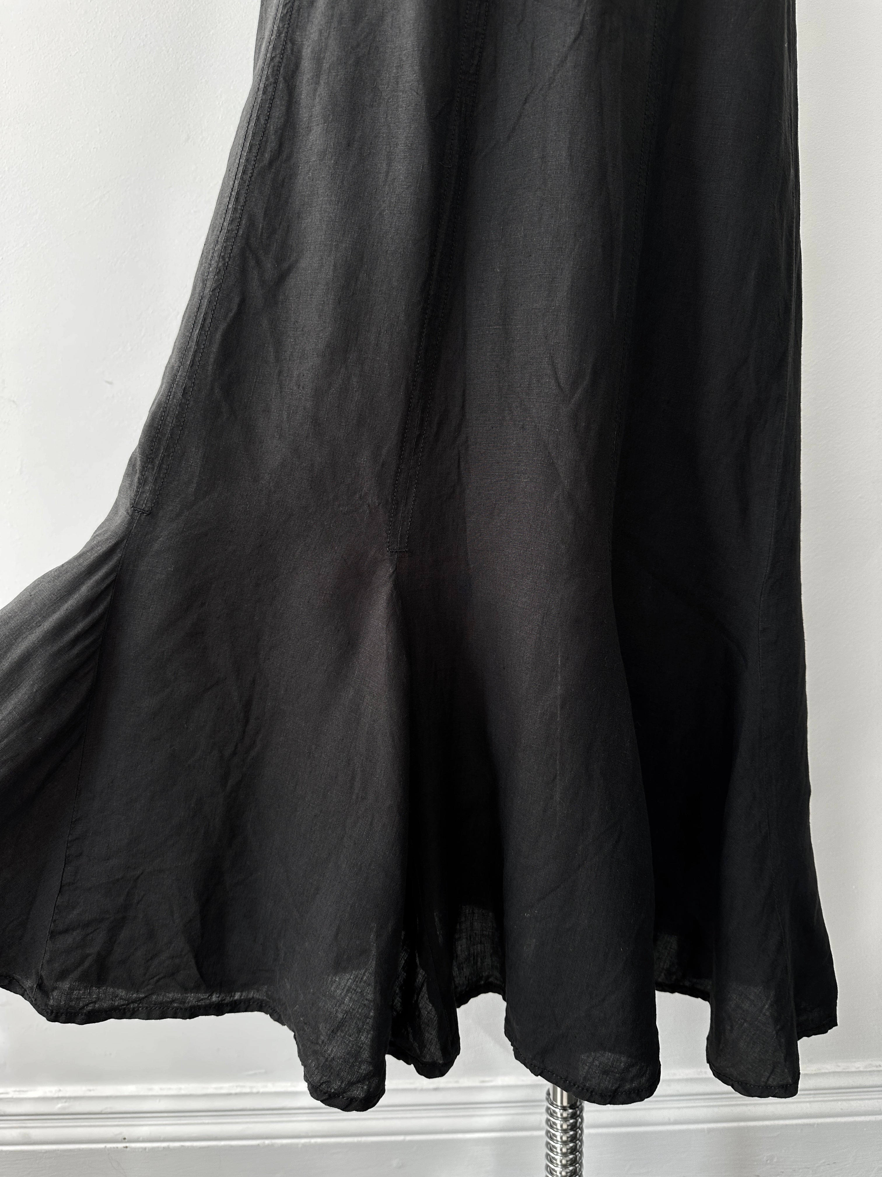 Max Mara Weekend 2000s Pure Linen Floor Length Dress - M-L