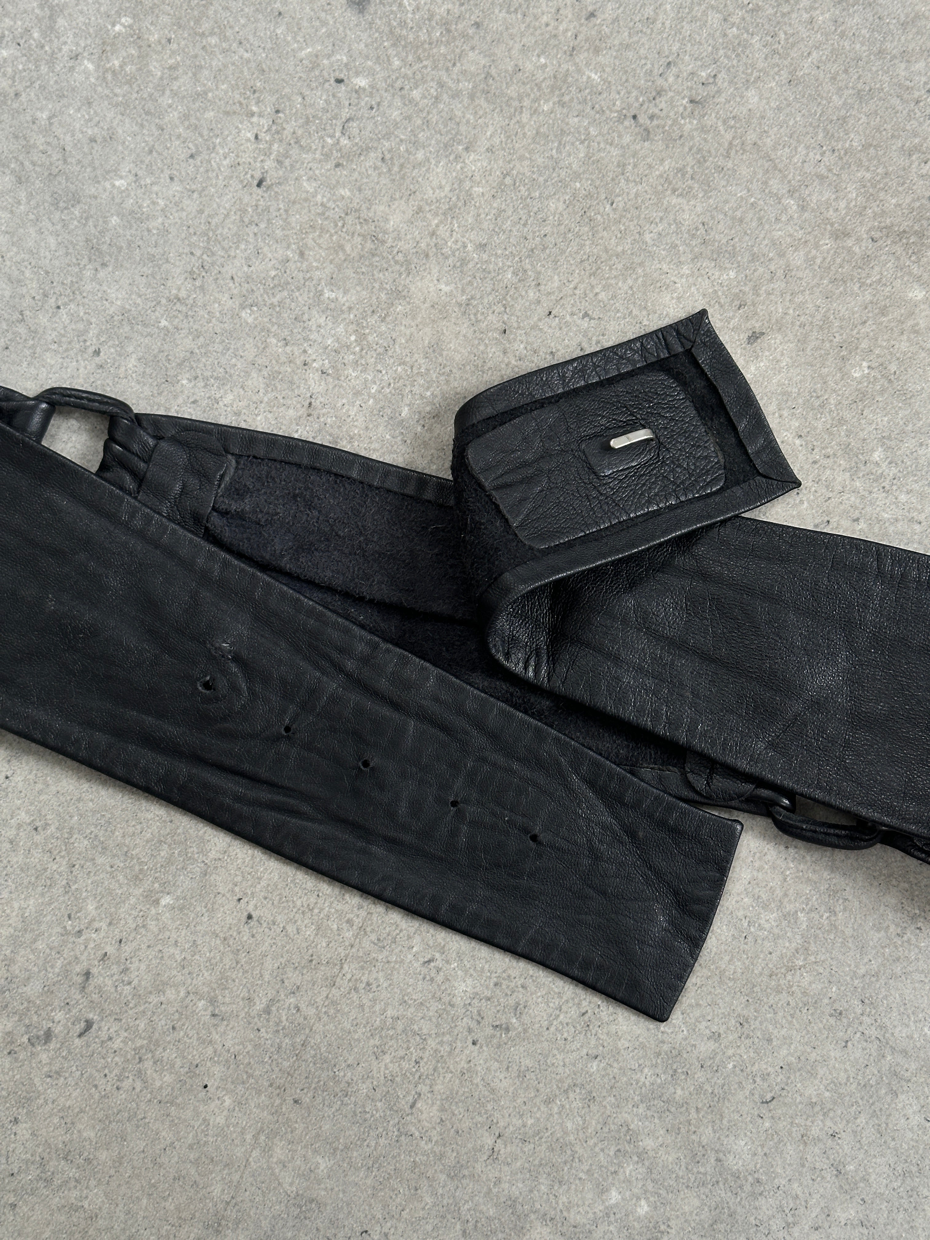 Vintage 1990s Leather Chunky Belt - W32-36