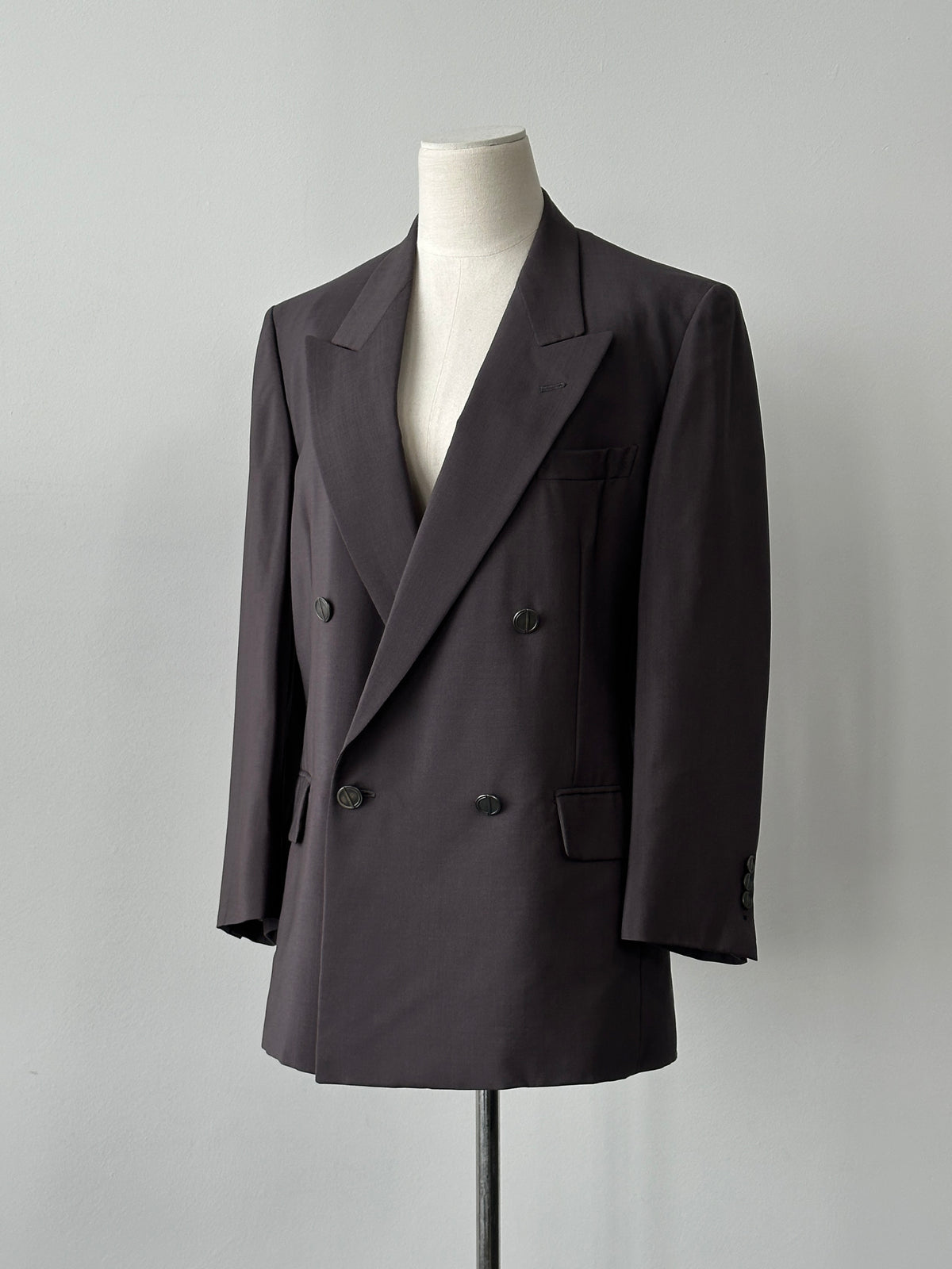 Christian Dior Monsieur 1980s Bespoke Button Double Breasted Blazer - M